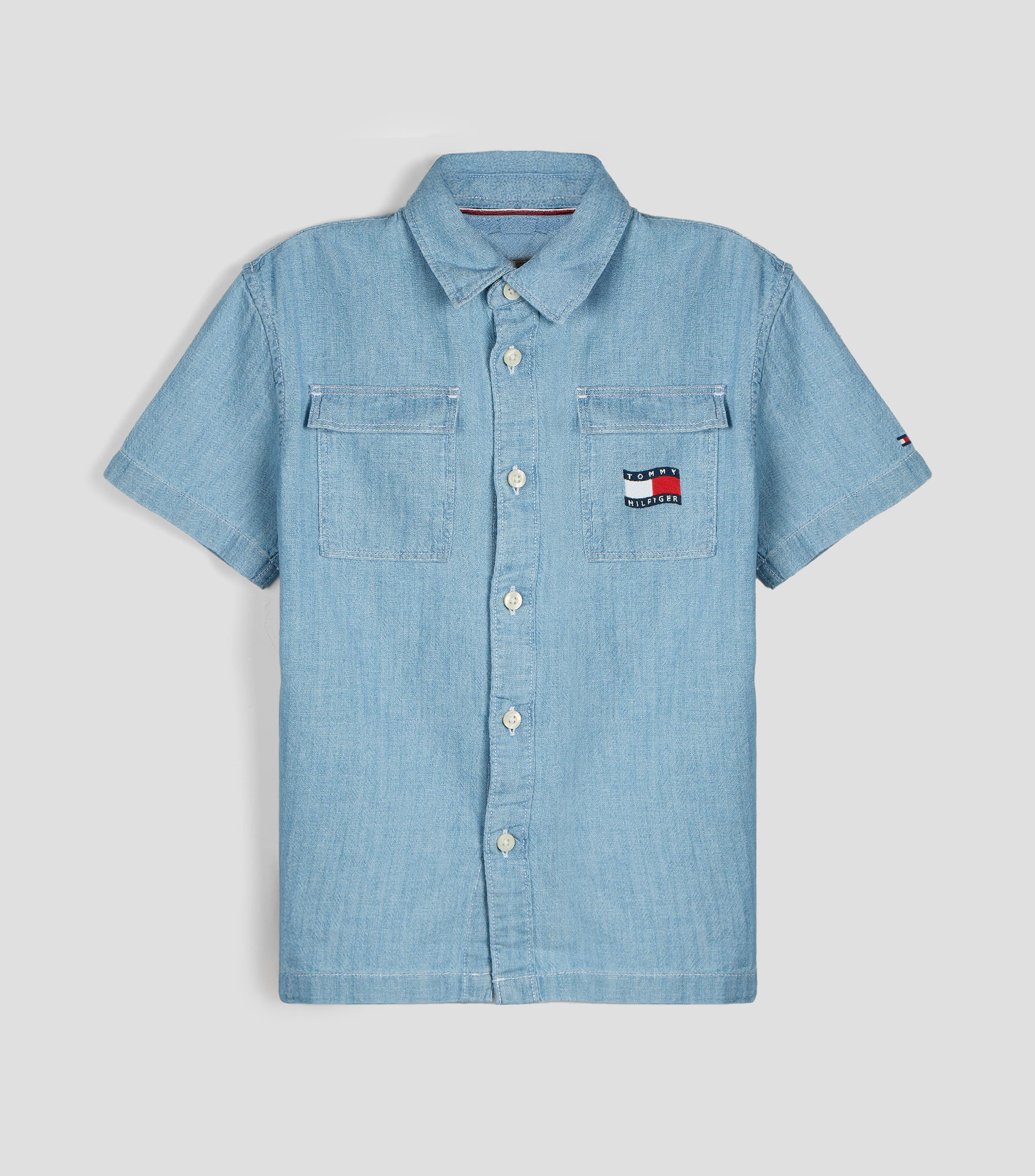 Camisa con microdiseños manga corta Niño