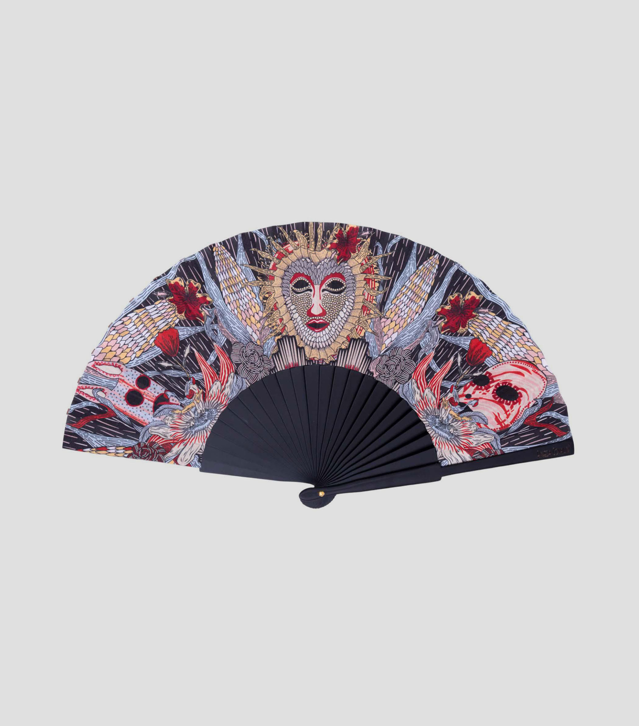 Abanico negro Máscaras Mujer