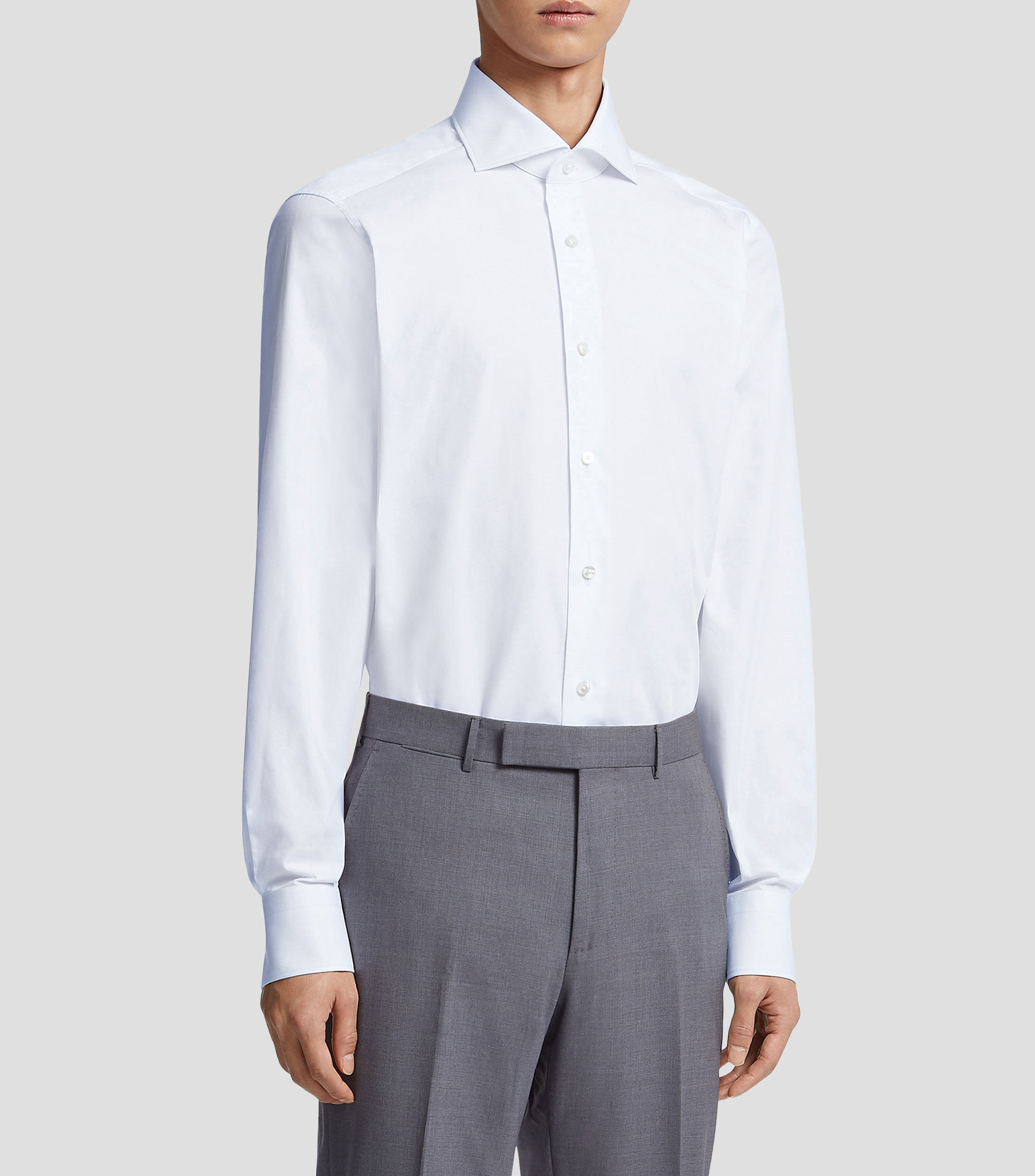 Camisa de vestir lisa manga larga Hombre