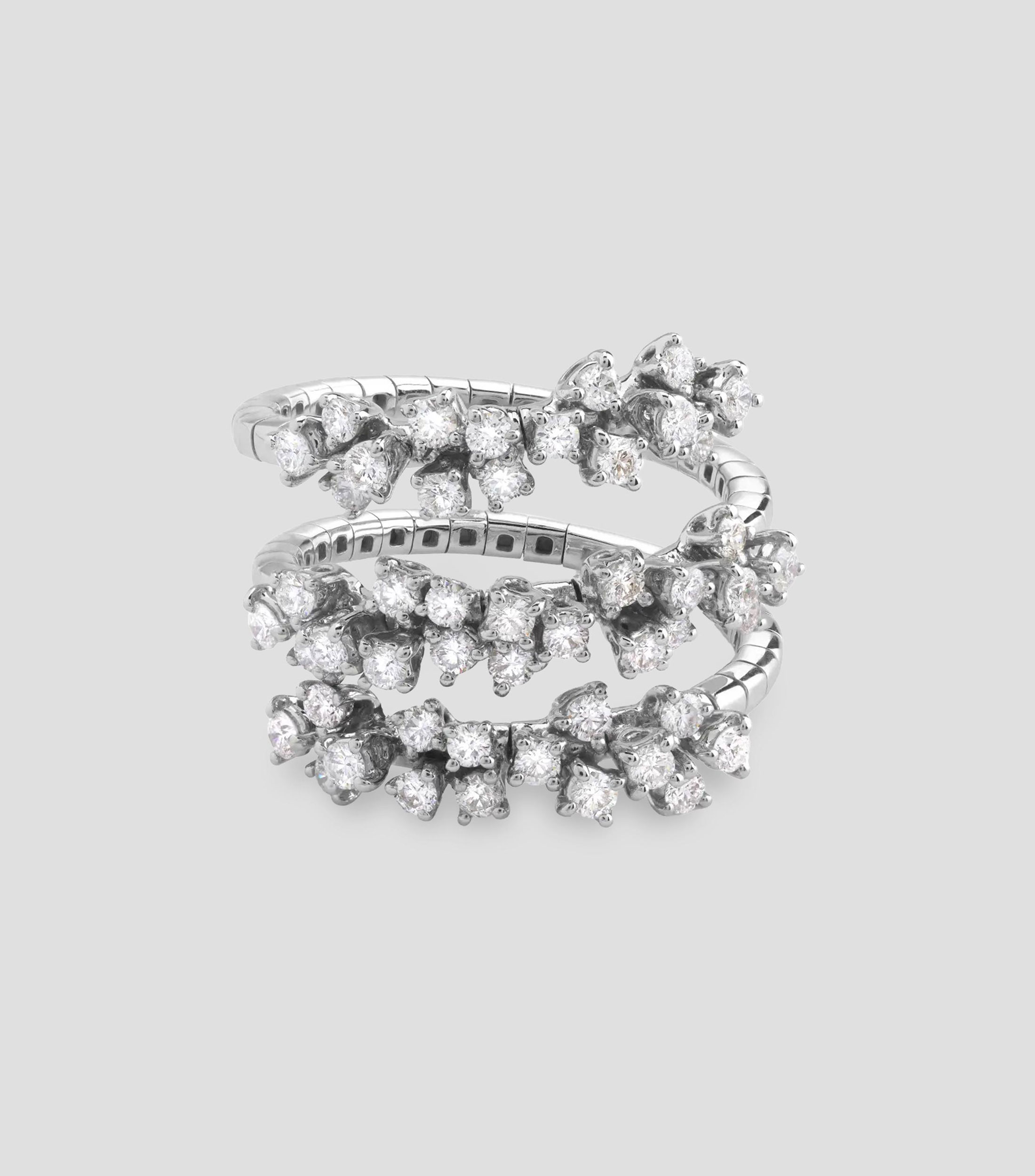 Anillo en oro blanco de 18 kilates Mimosa con diamantes Mujer