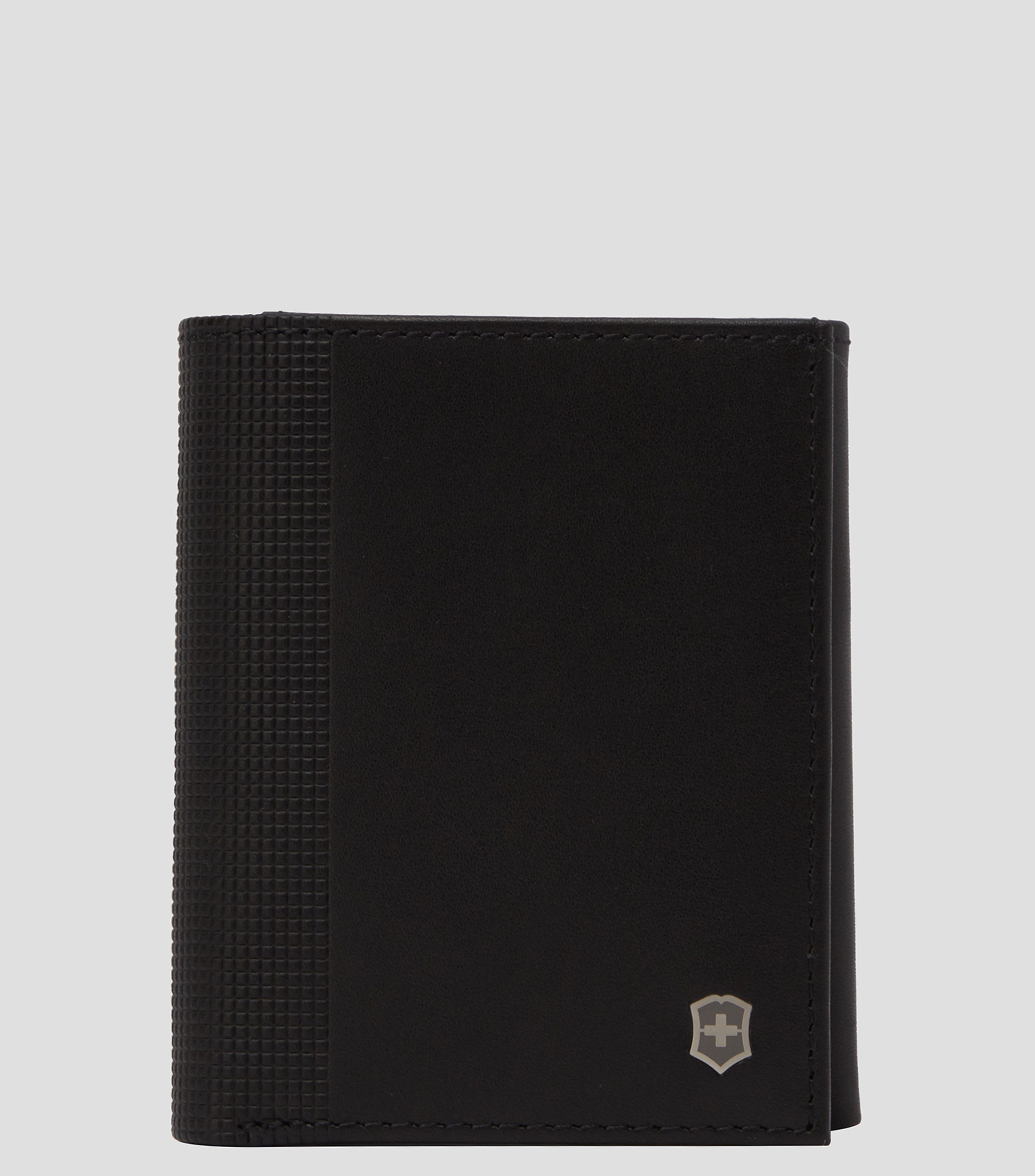 Cartera trifold negra en piel Altius Alox Hombre