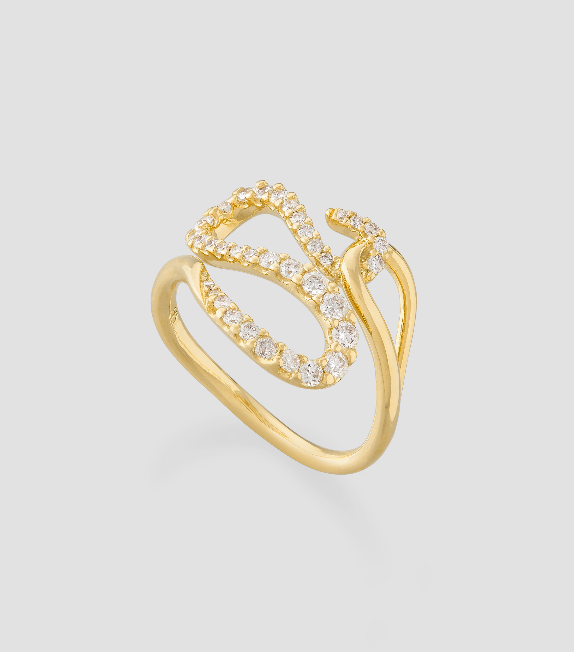 Anillo en oro amarillo de 18 Kilates con diamante Mujer