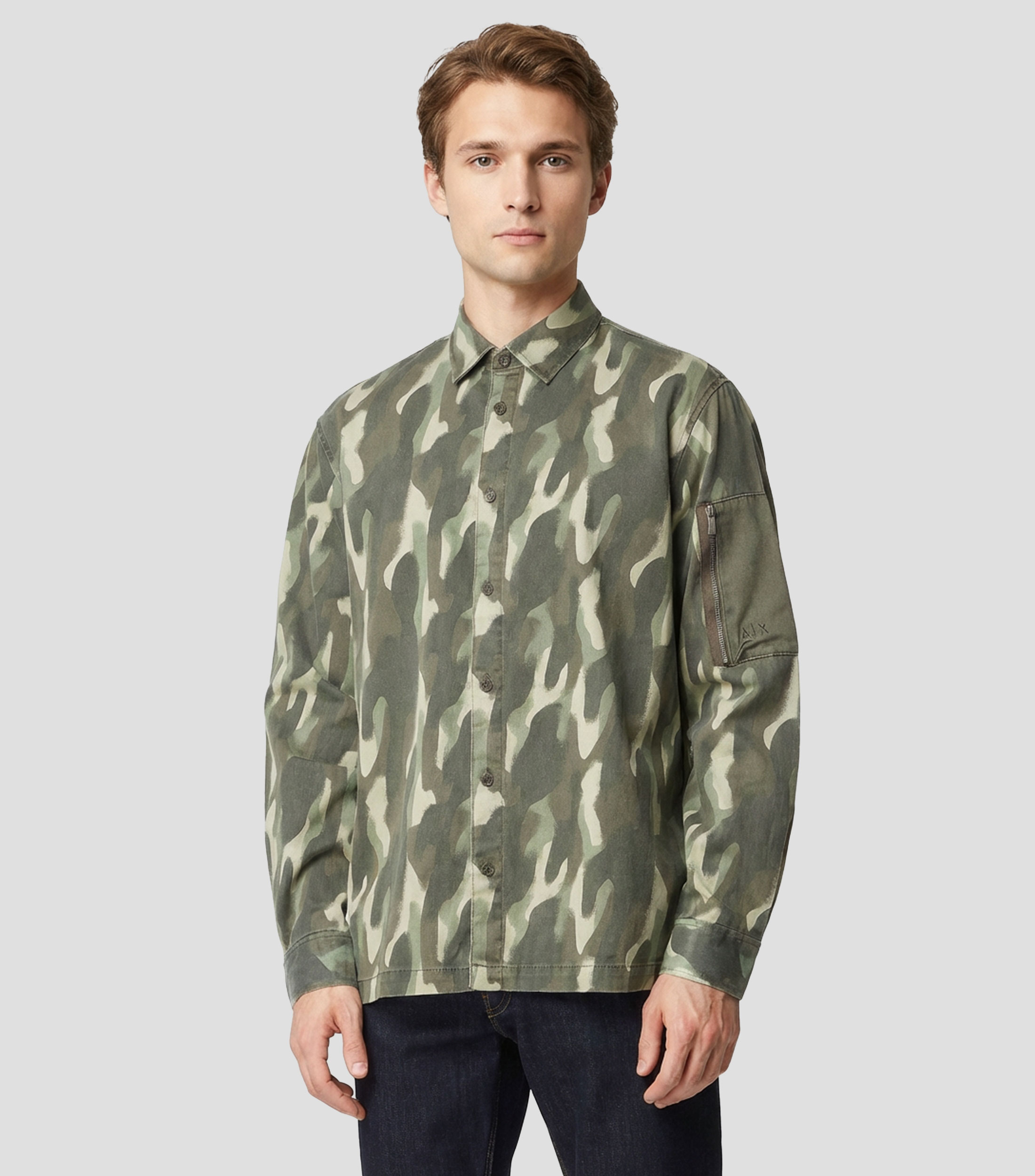 Camisa con camuflaje manga larga Hombre