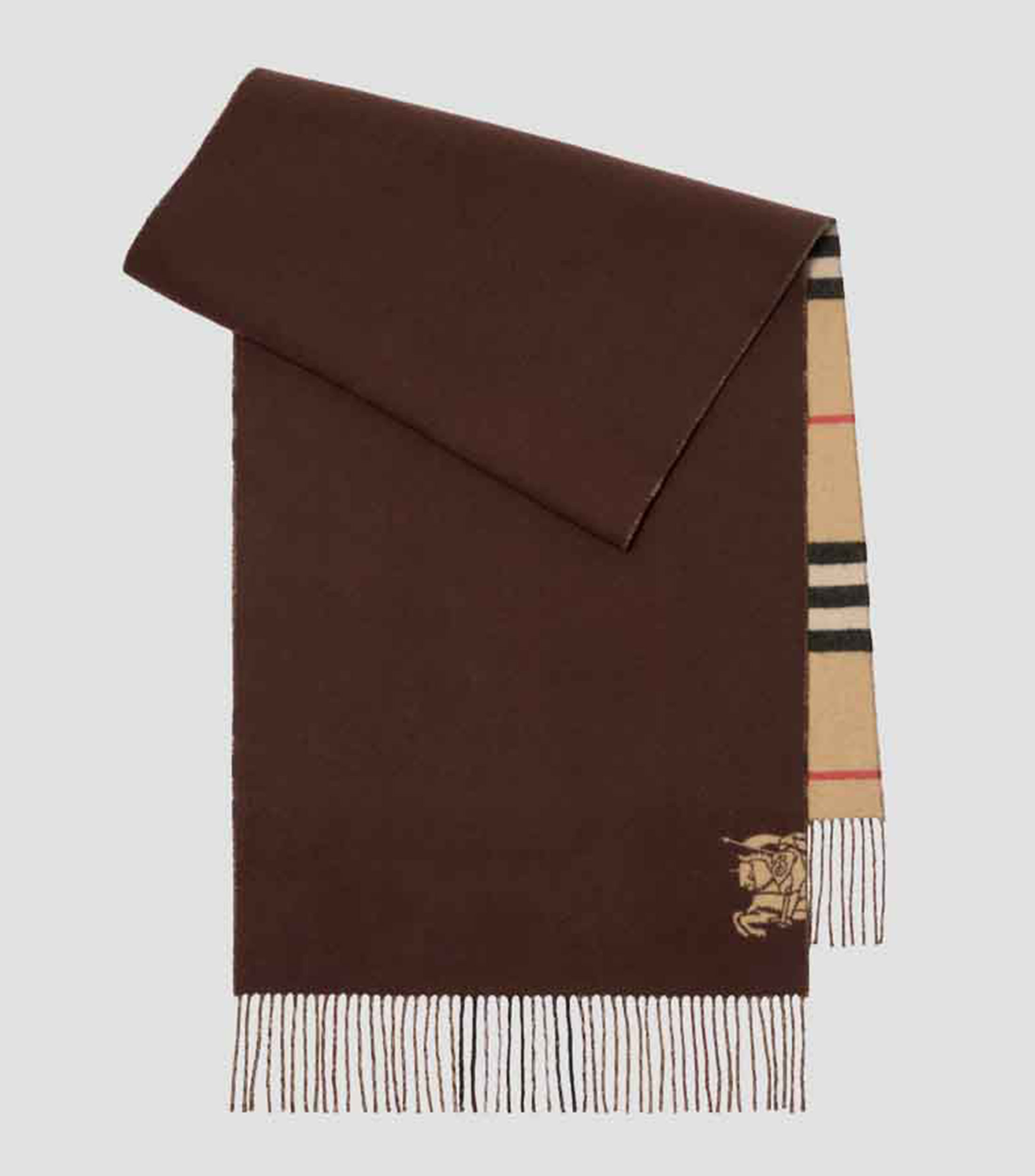 Bufanda reversible café a cuadros Unisex