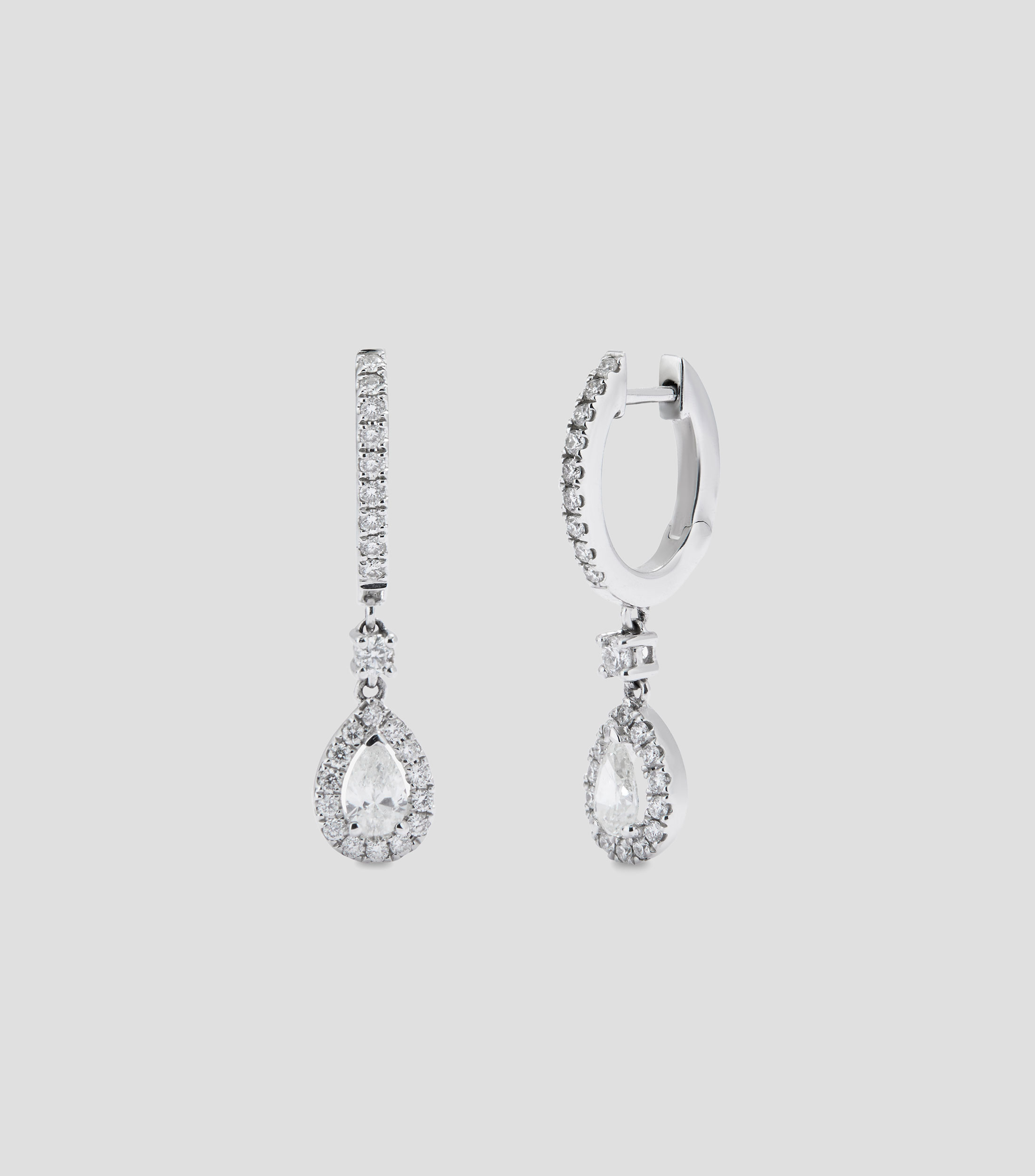 Aretes en Oro blanco de 18 Kilates con diamante Grace Mujer