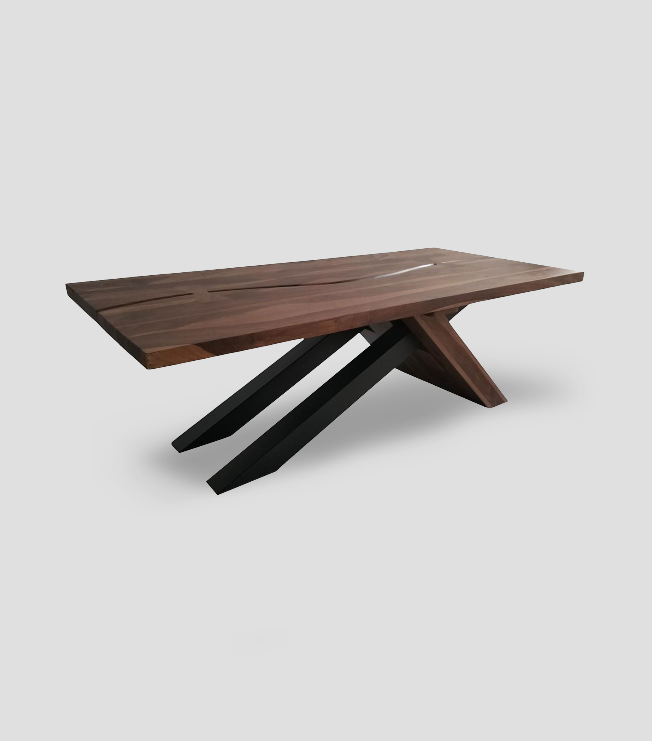Mesa de centro en madera y hierro