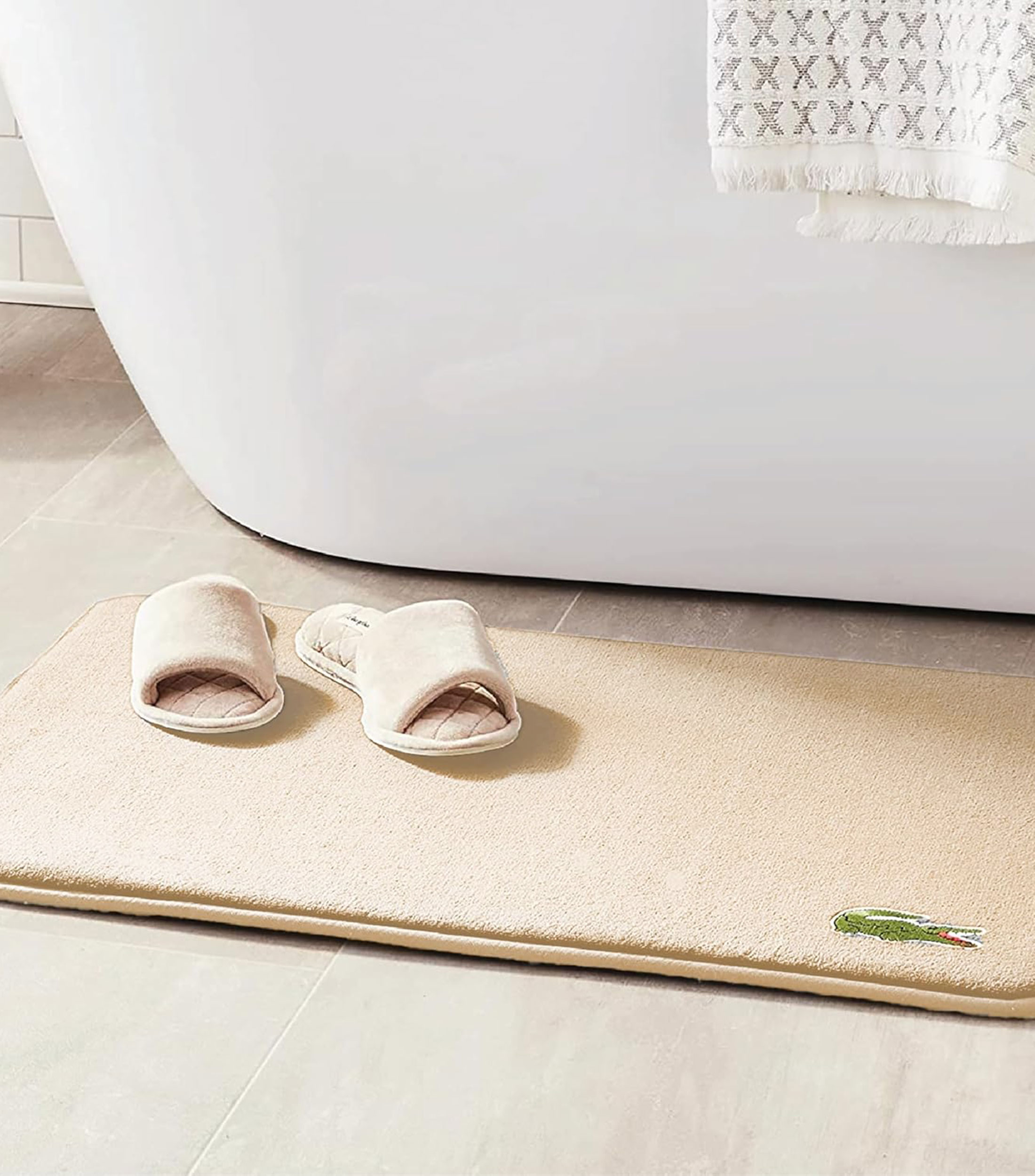 Tapete de Baño Cocodrilo arena rectangular