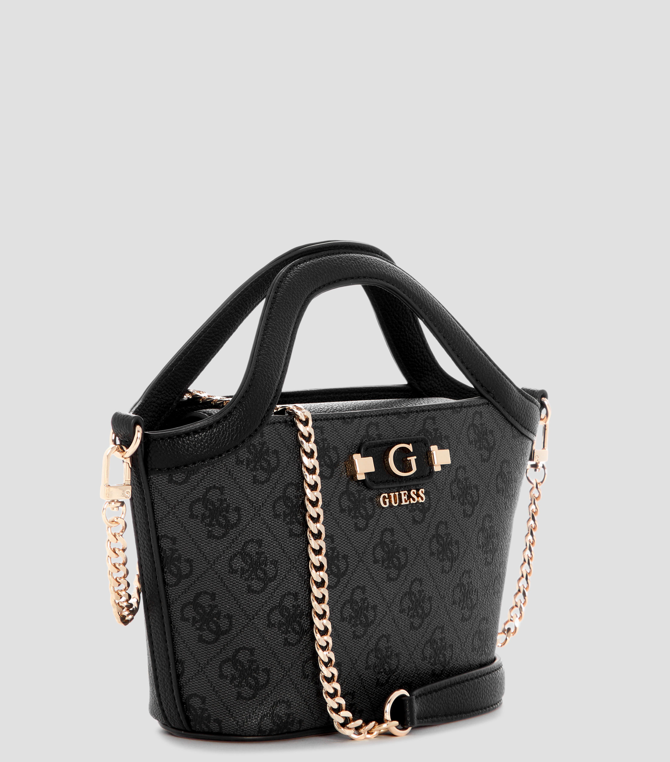 Bolsa tote negra estampada Mujer