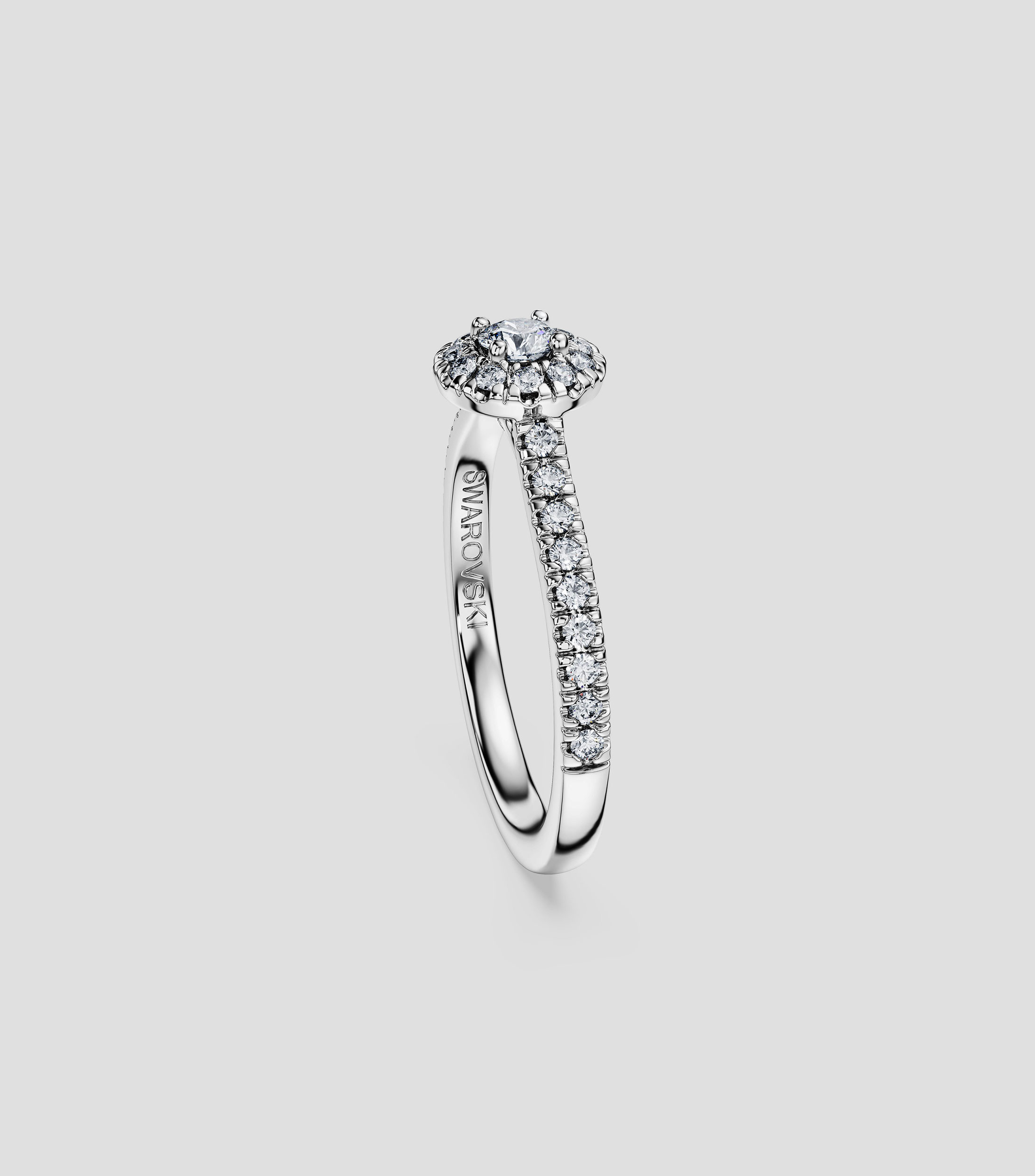Anillo en oro blanco de 18 kilates Eternity con diamantes Mujer,Talla 7