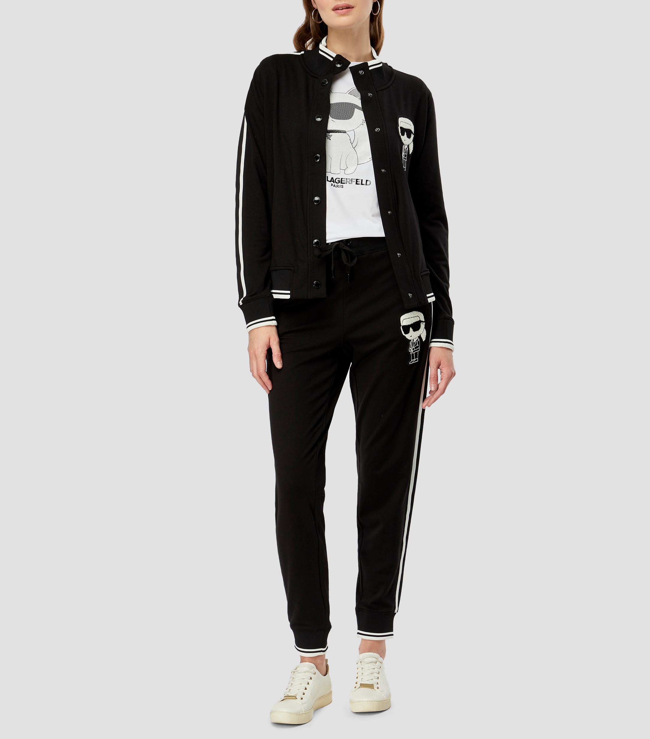 Pants liso con bordado Mujer