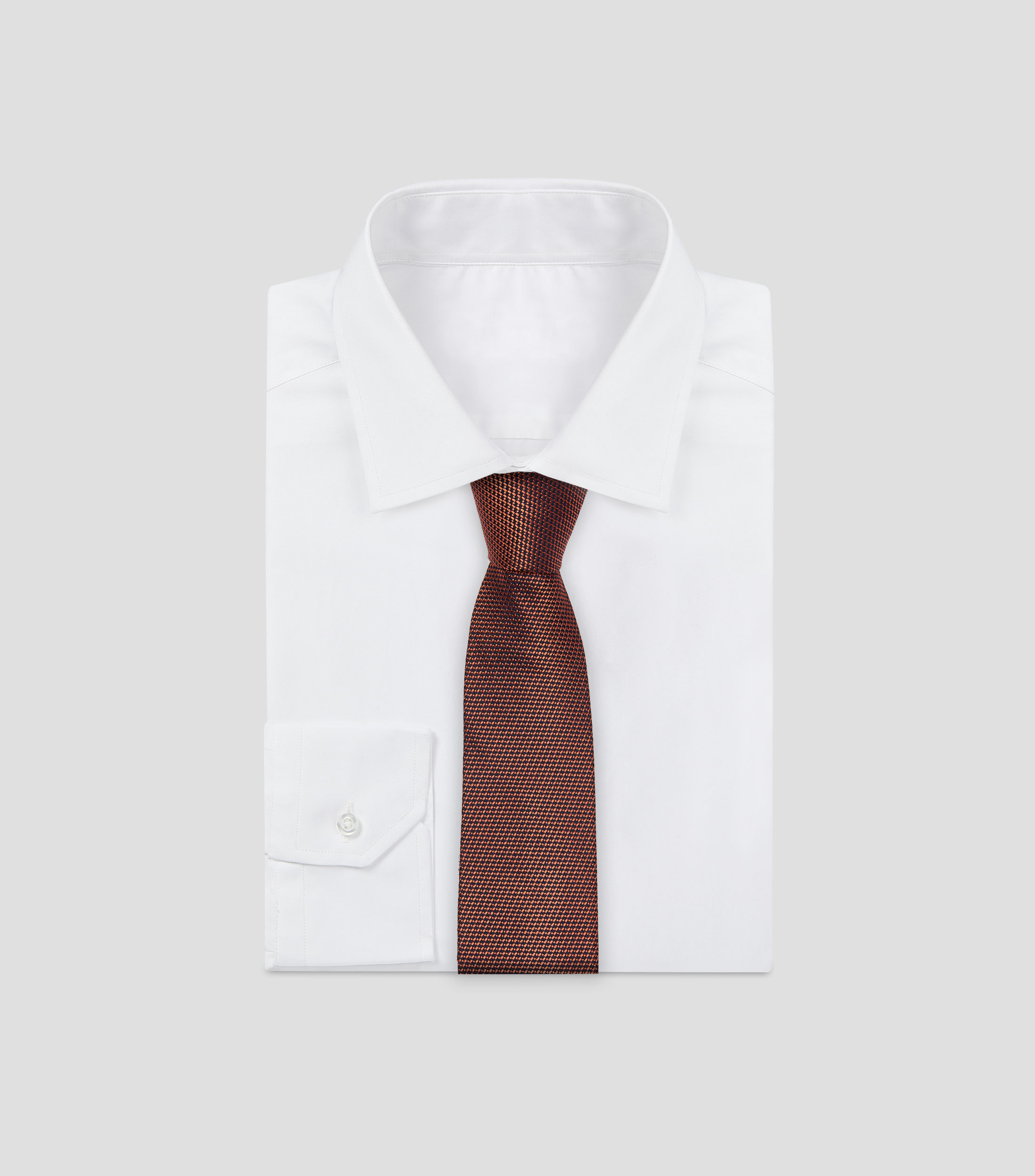 Corbata ancha en seda naranja estampada Torino