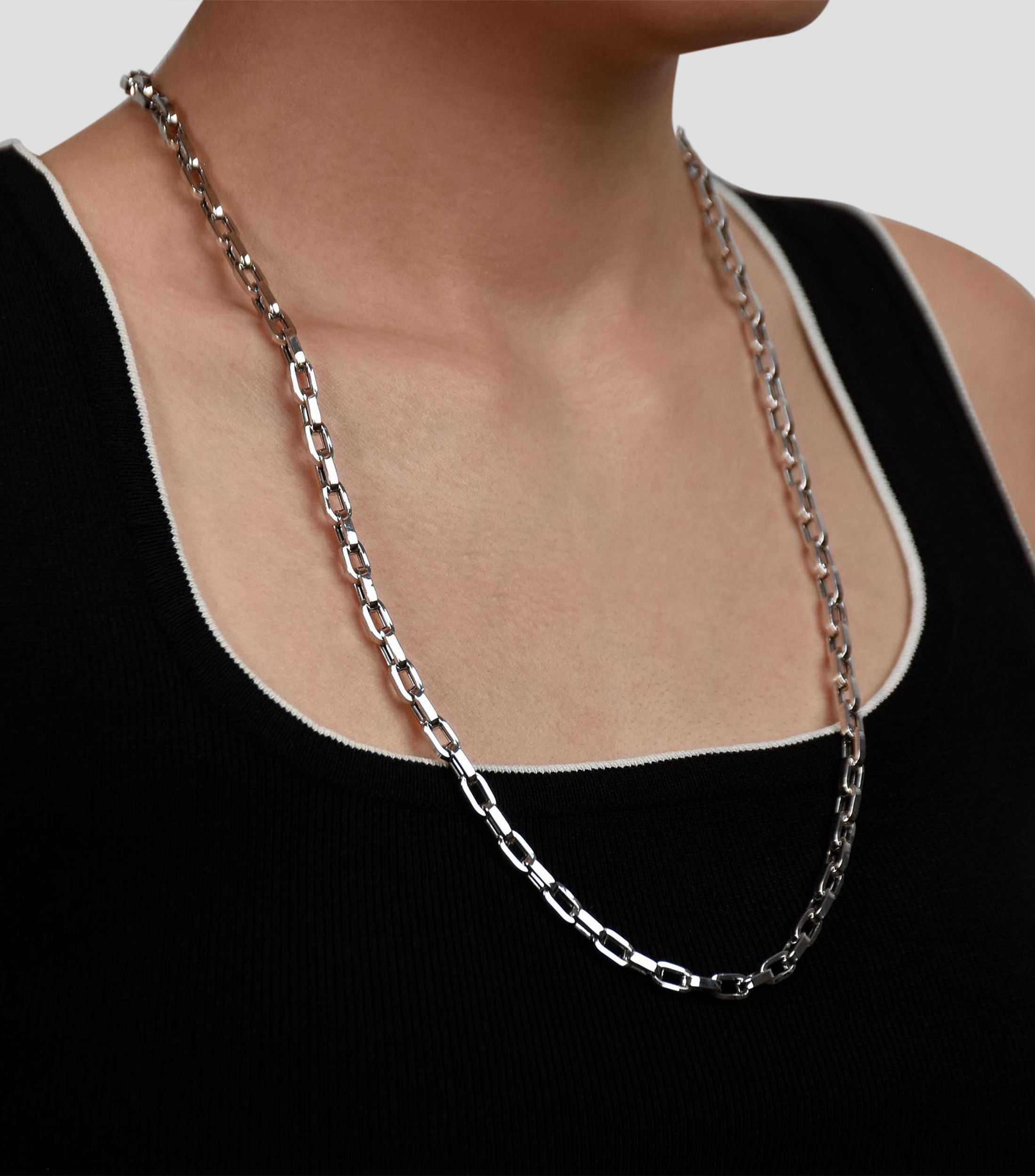 Cadena en Oro blanco de 14 Kilates Unisex