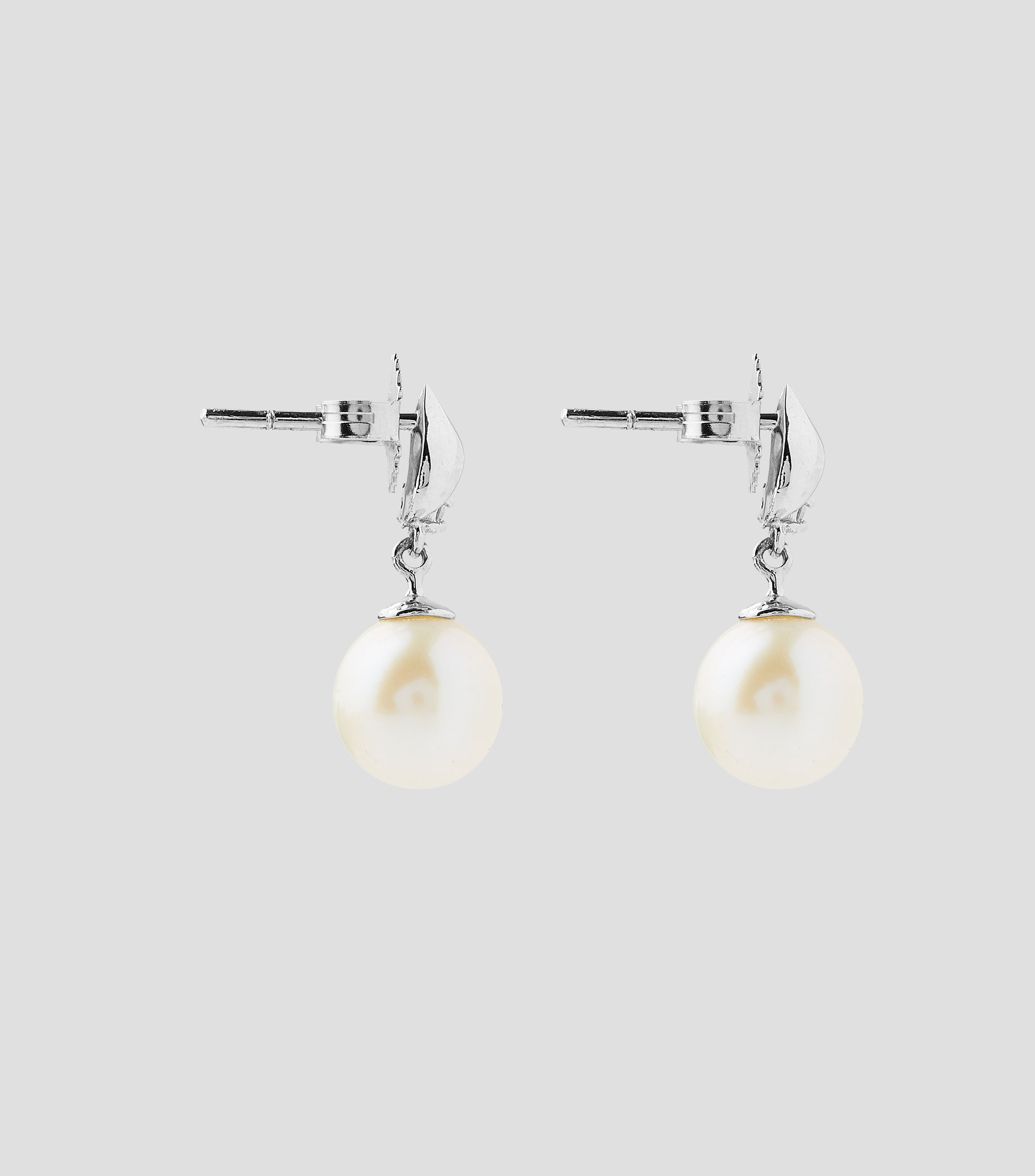 Aretes en Oro blanco de 18 Kilates con perla Mujer