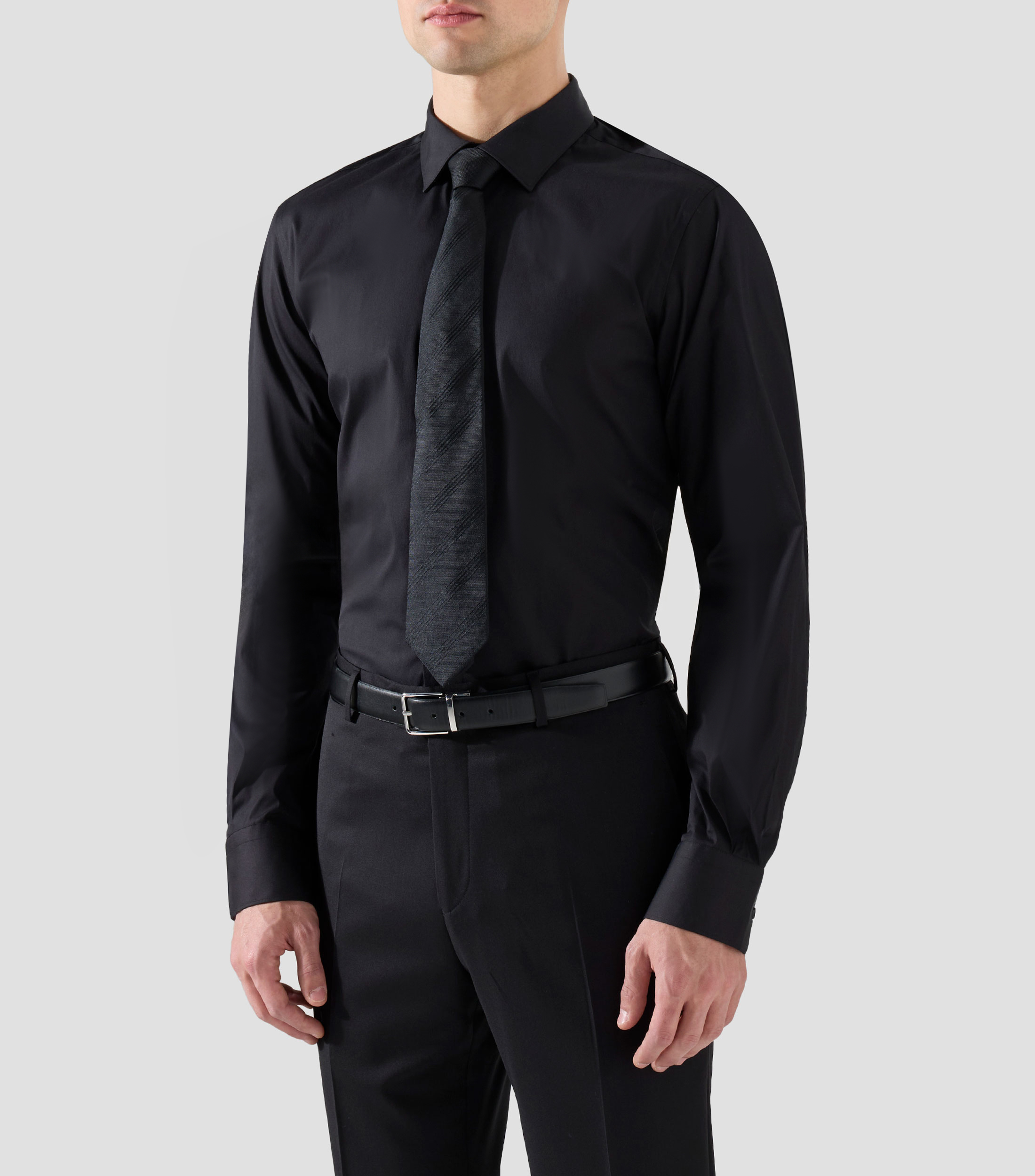 Camisa lisa manga larga Hombre