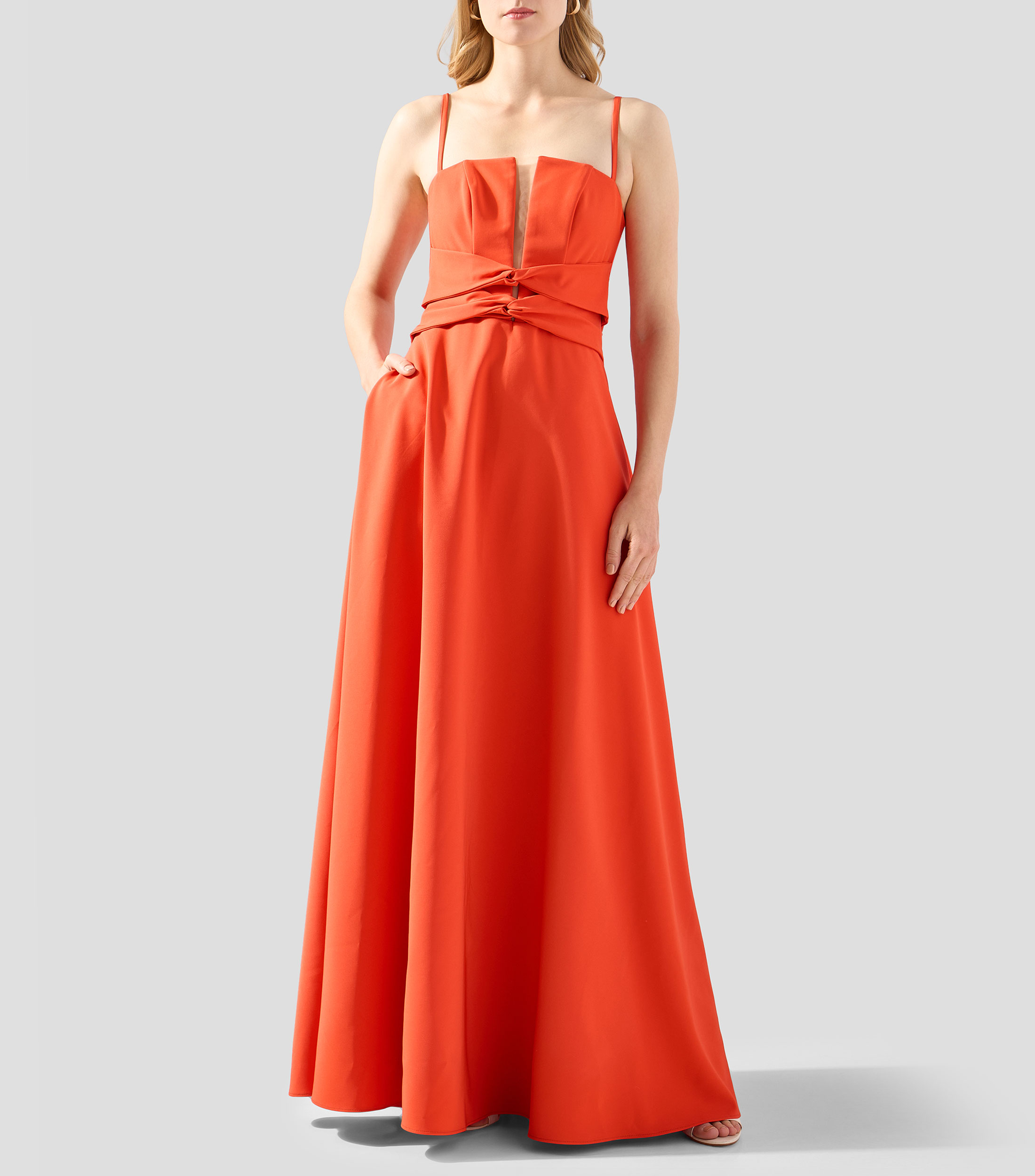 Vestido de fiesta largo liso Mujer