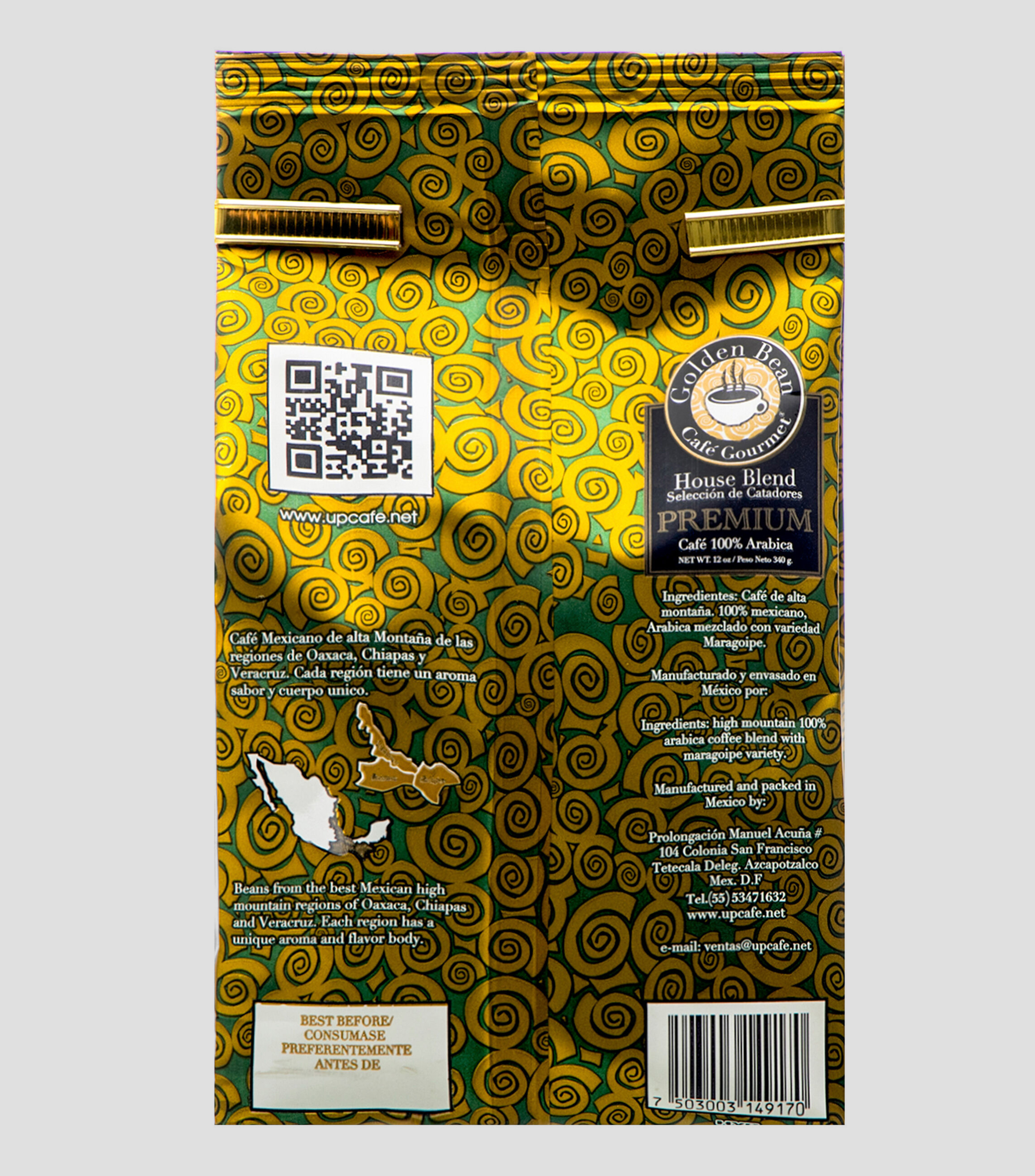 Café Descafeinado Golden Bean, 340 g
