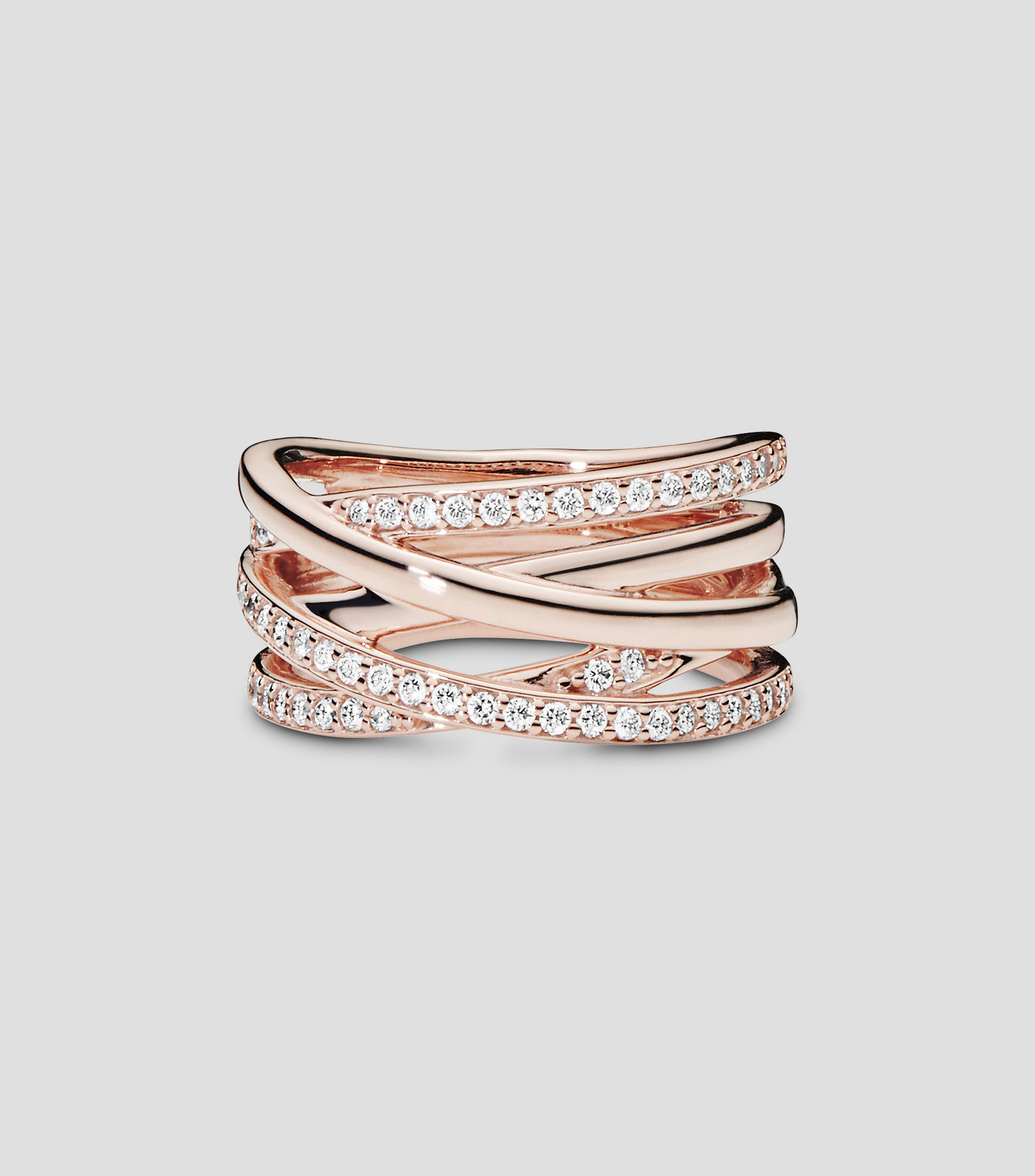 Anillo ancho Rose con circonitas Mujer Talla 54