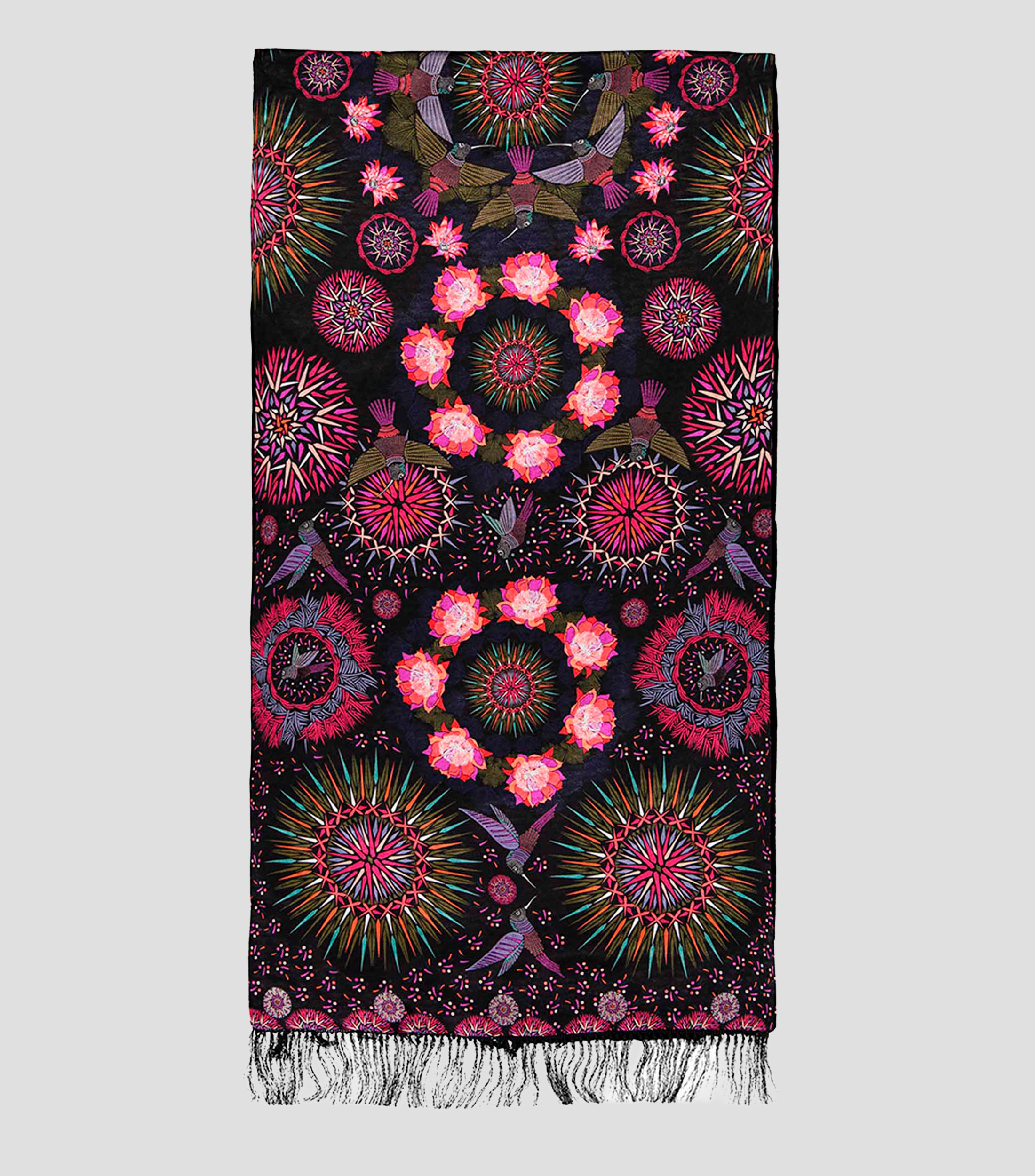 Chalina Multicolor con Colibrís Mujer