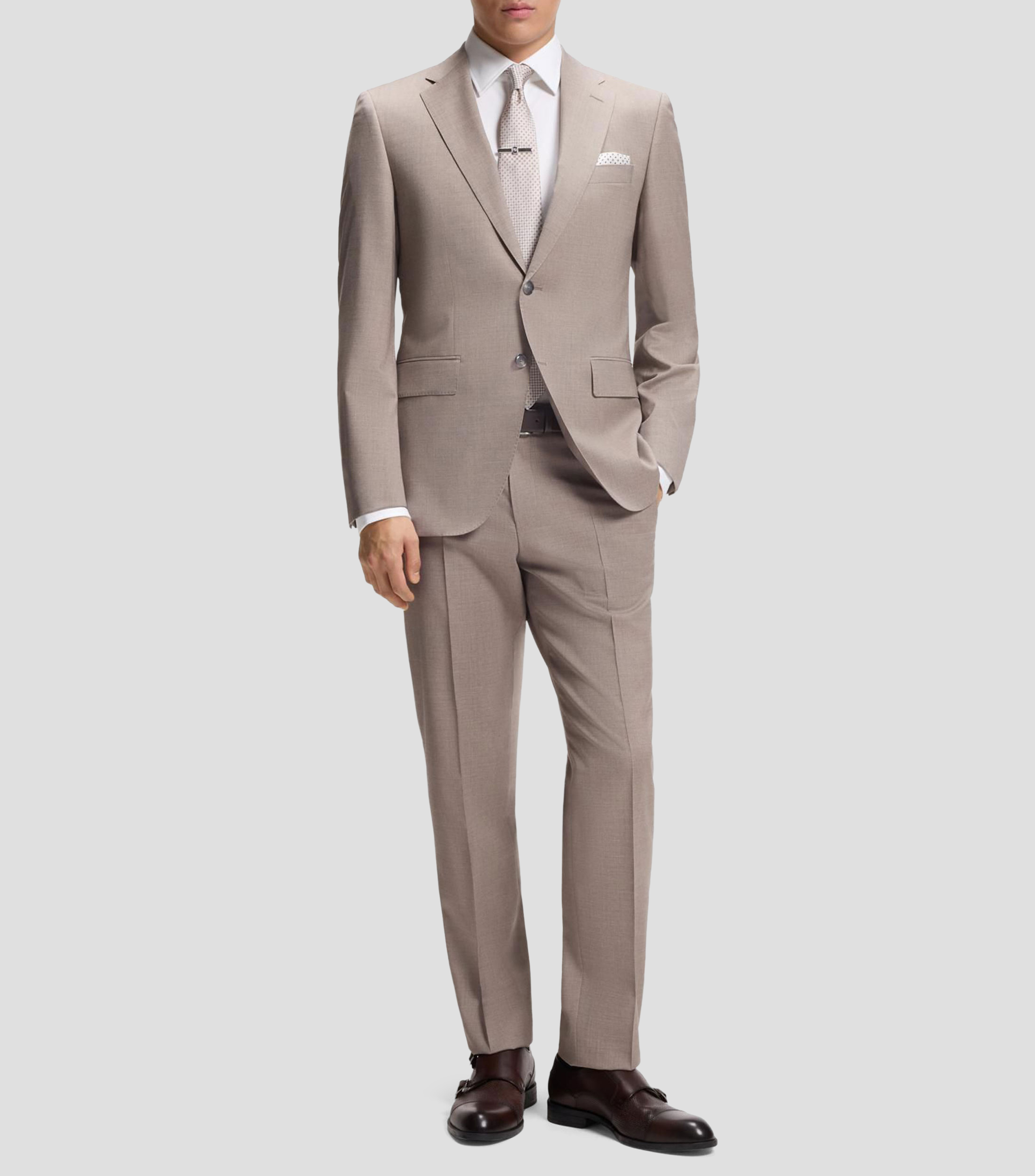 Camisa regular en dobby de algodón elástico de planchado fácil Hombre