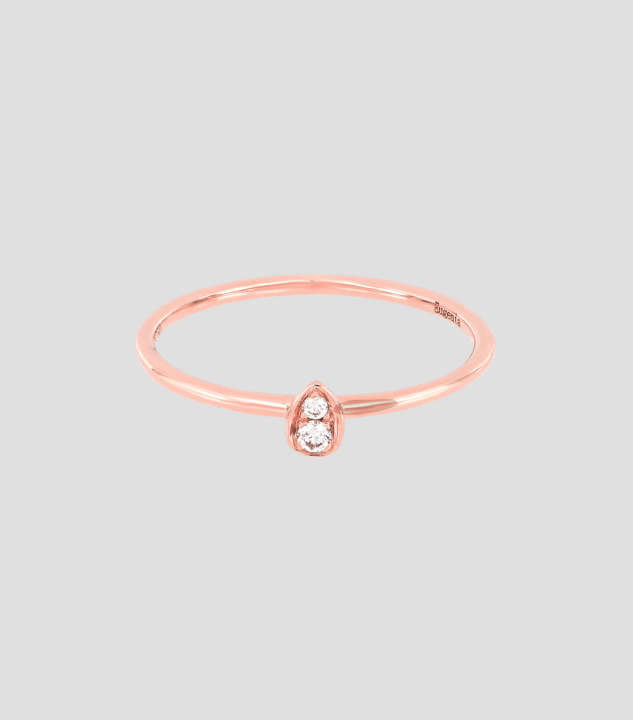 Anillo en oro rosa de 18 Kts con diamantes Mujer