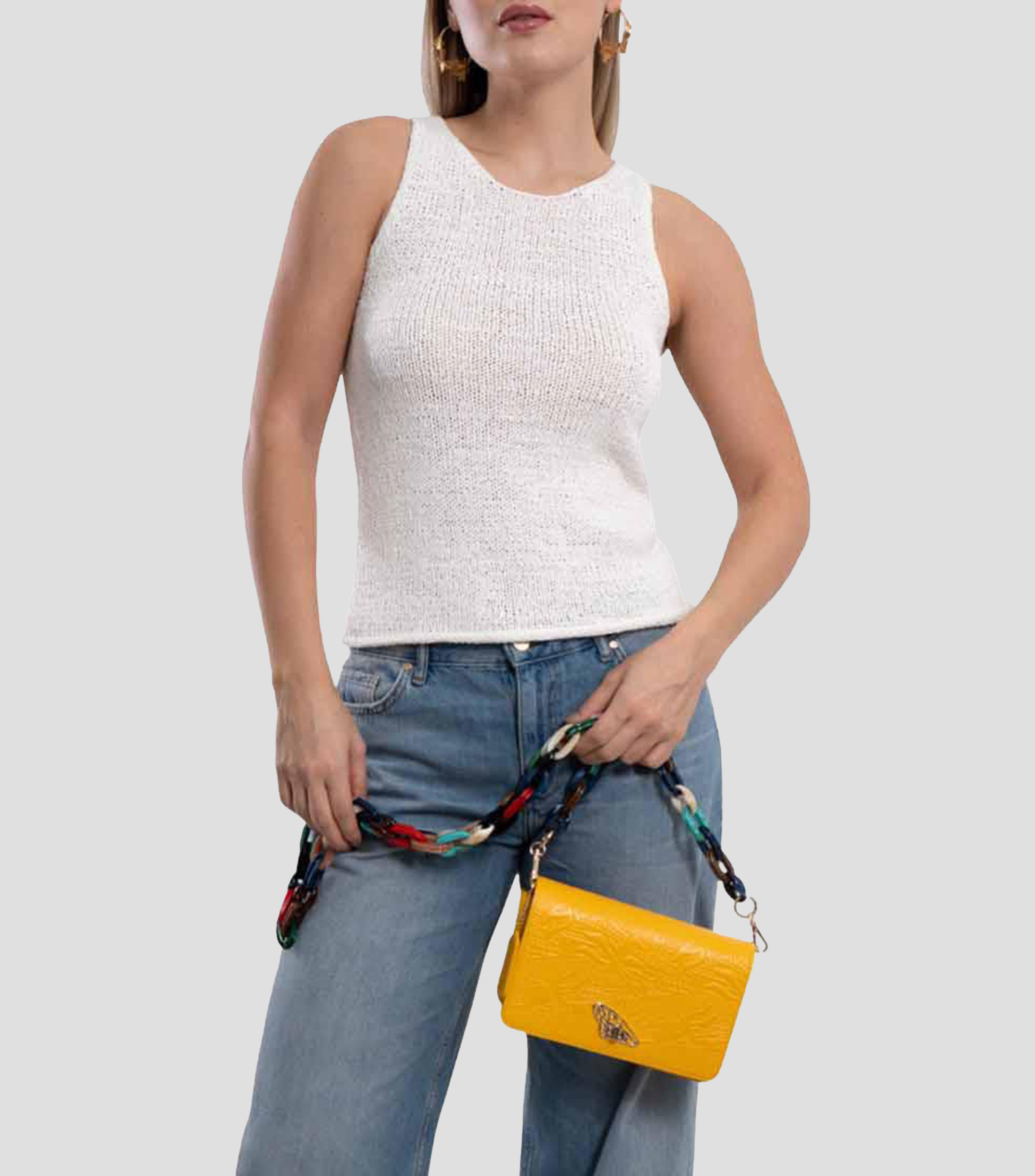 Bolsa Crossbody en piel fantasía Mujer