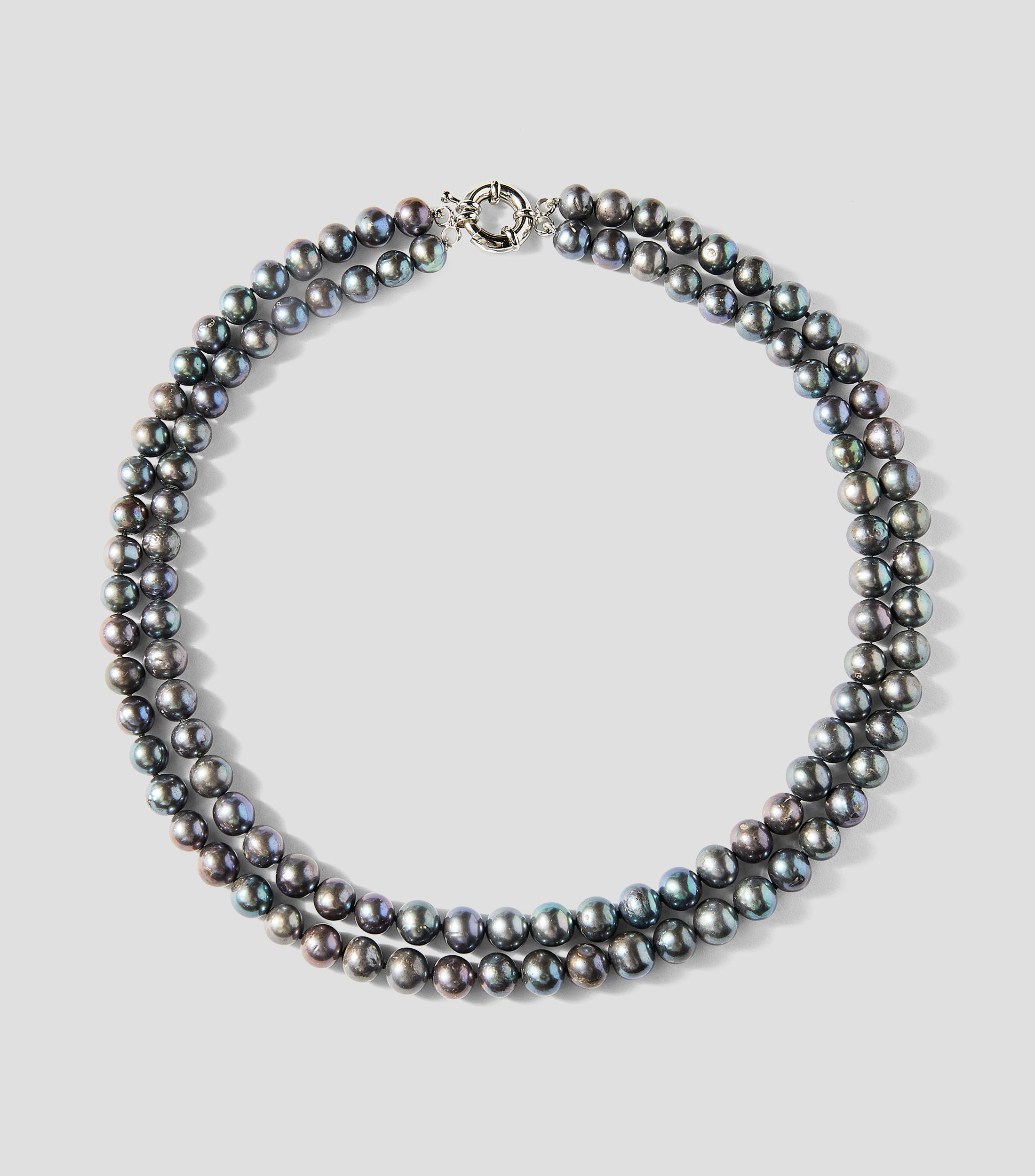 Collar doble de perlas Mujer