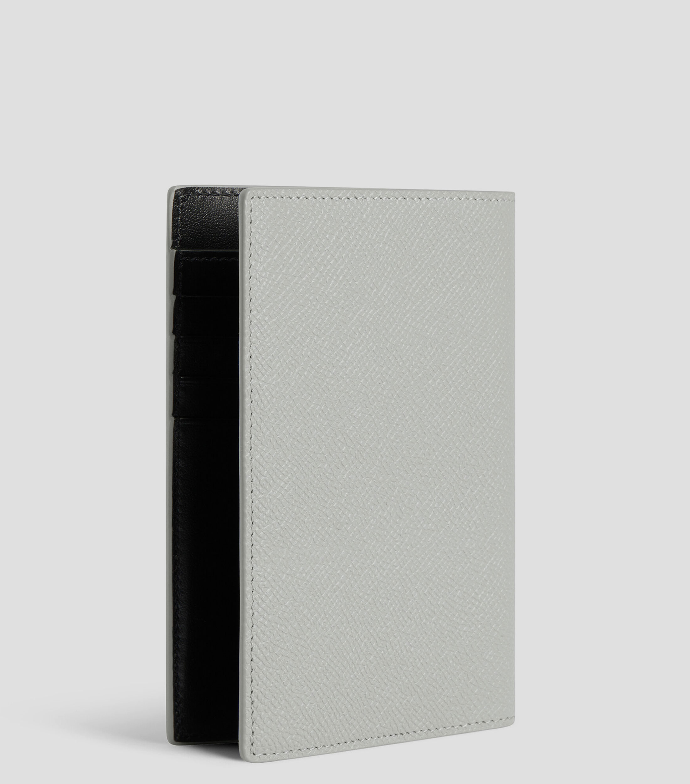 Portapasaporte gris en piel estampado Hombre
