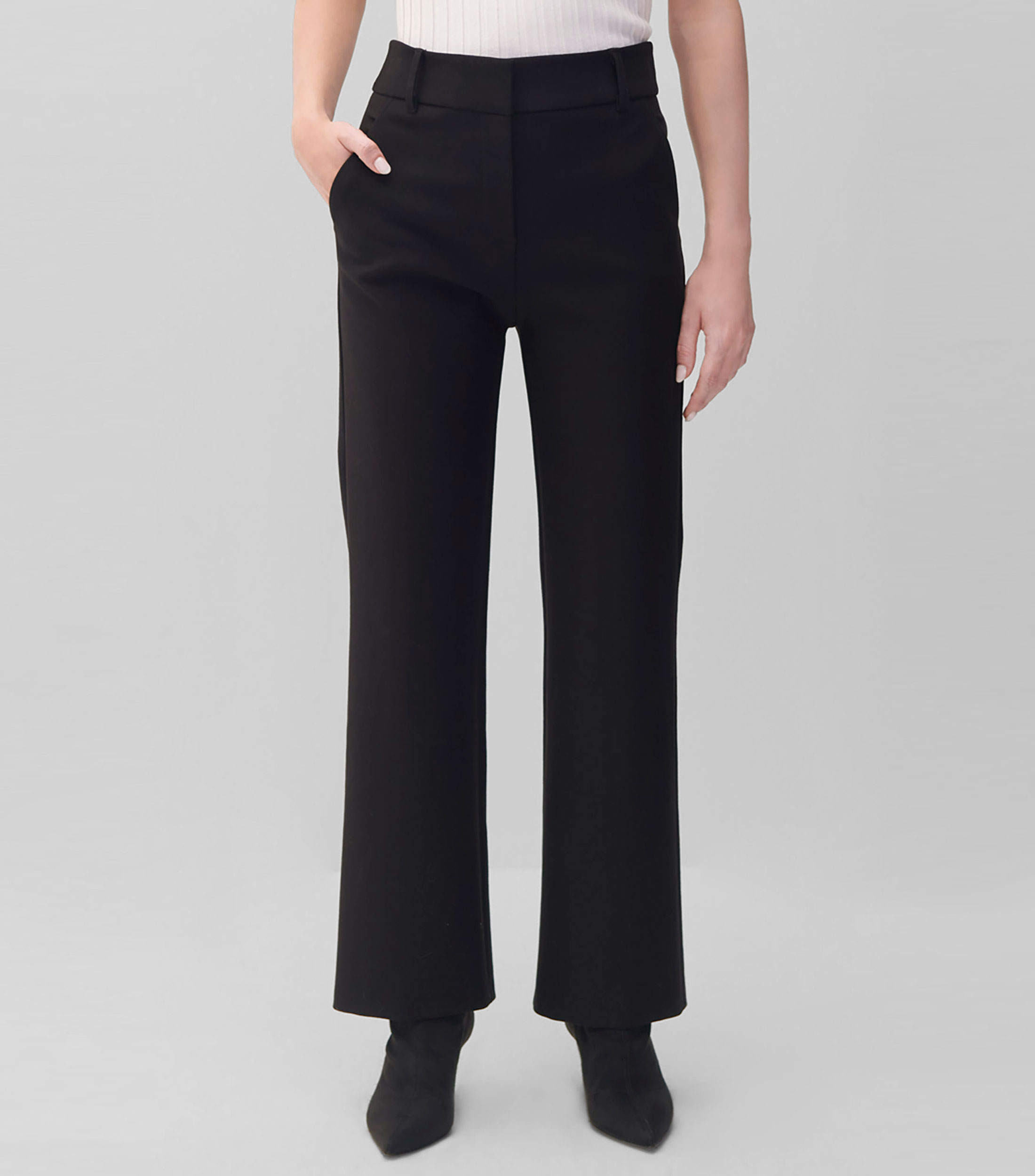 Pantalón confort negro recto Mujer