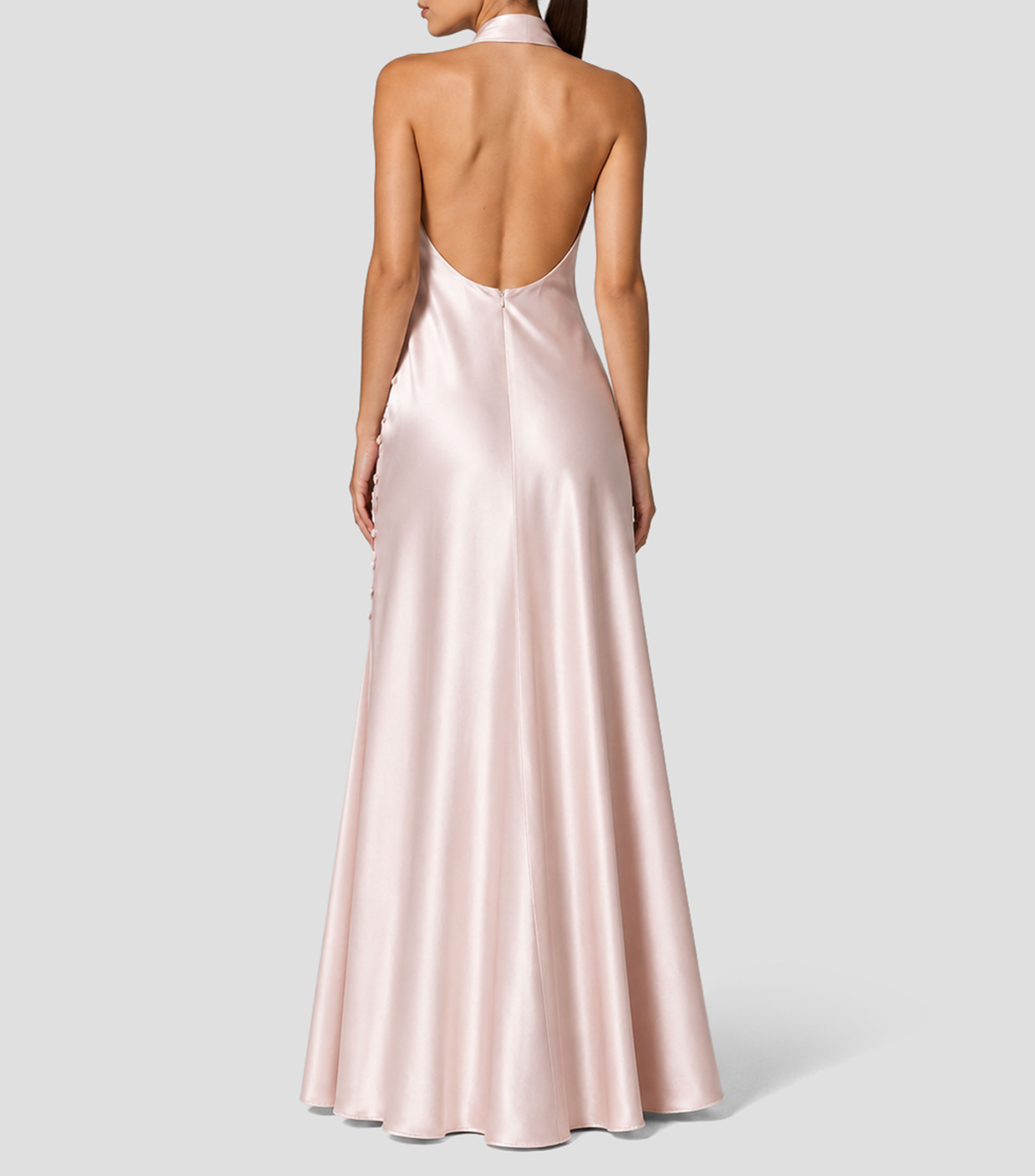 Vestido largo liso Mujer