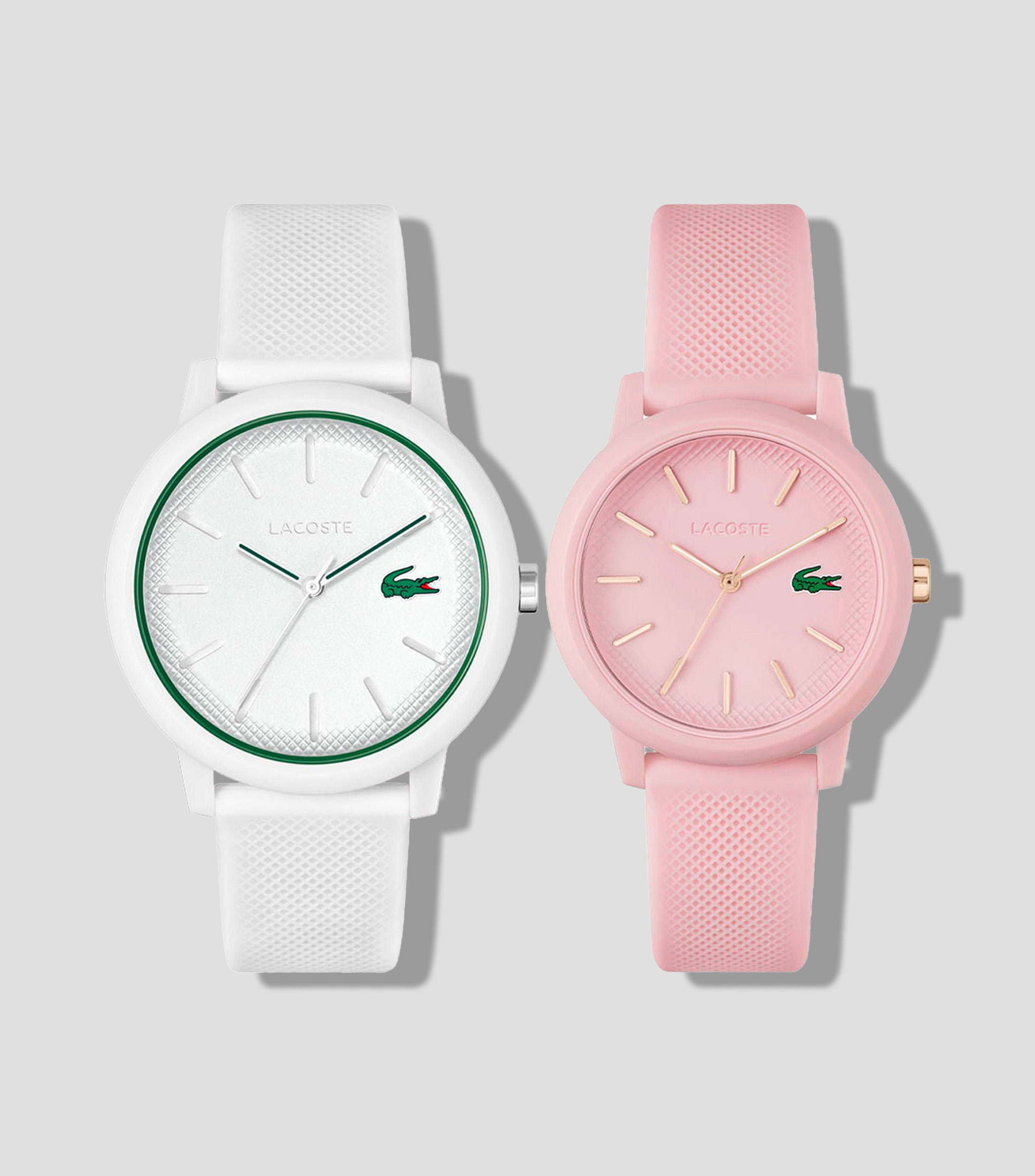 Set 2 relojes Unisex Casual Blanco, rosa