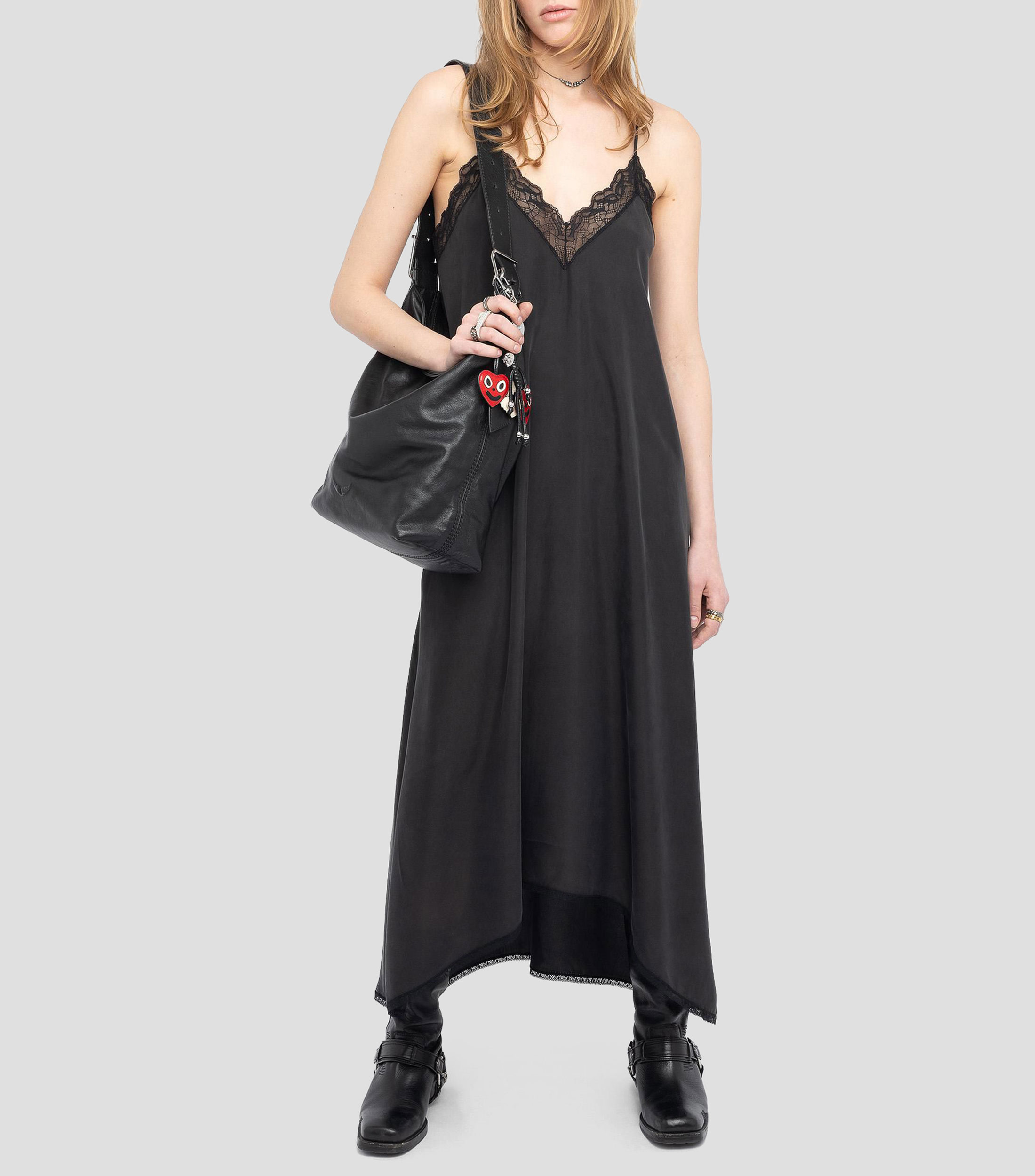 Vestido largo liso Mujer