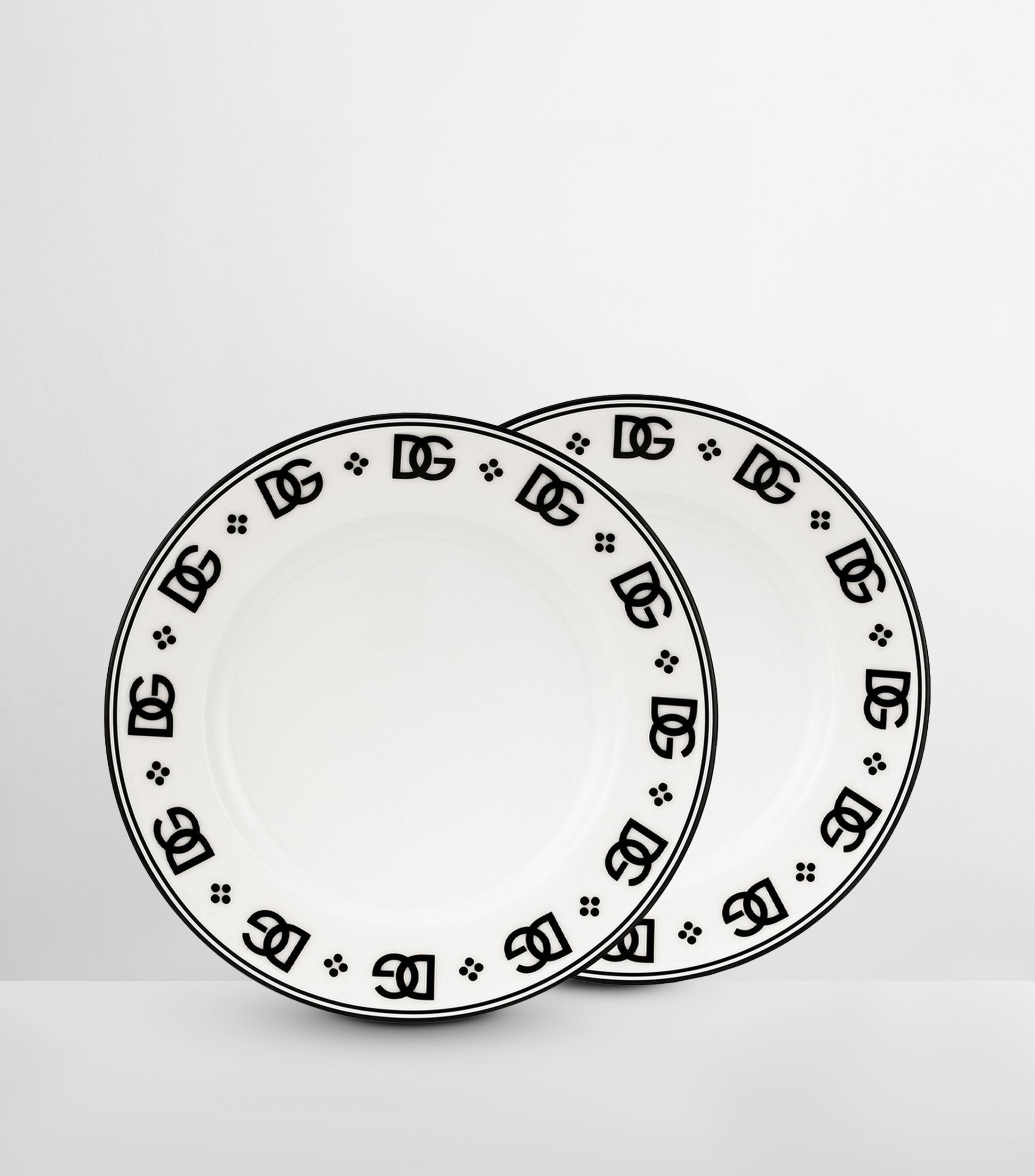 Set 2 platos para pan de porcelana