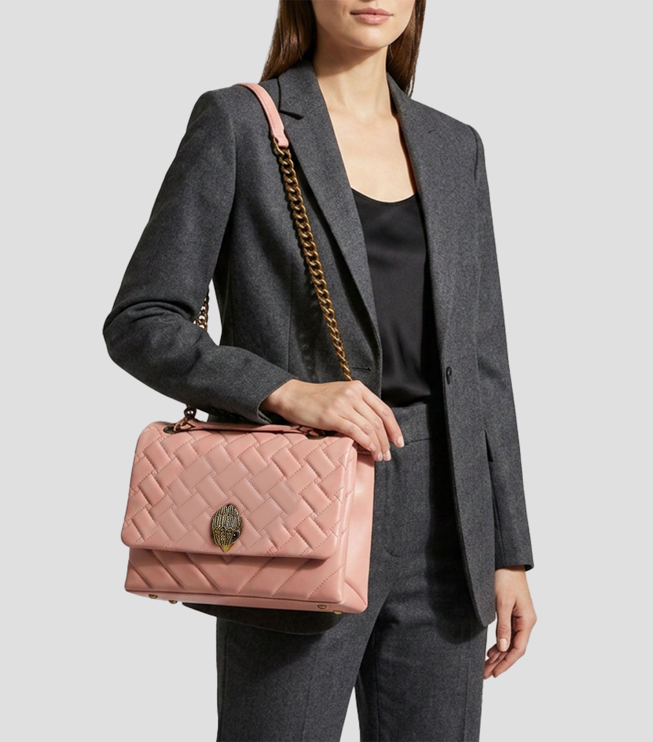 Bolsa Crossbody en piel de ovino Kensin lisa Mujer