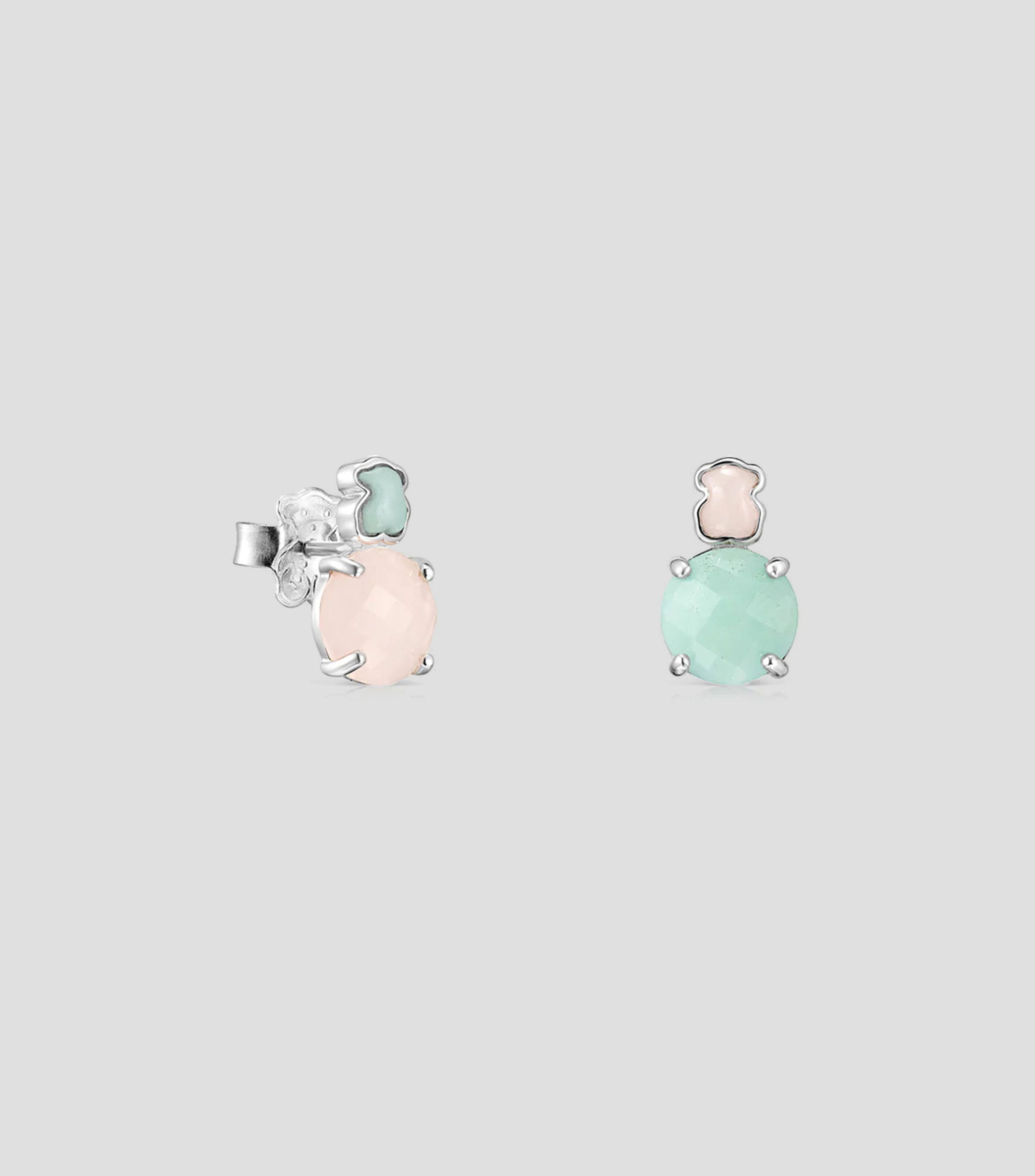 Aretes en plata con gemas Mujer