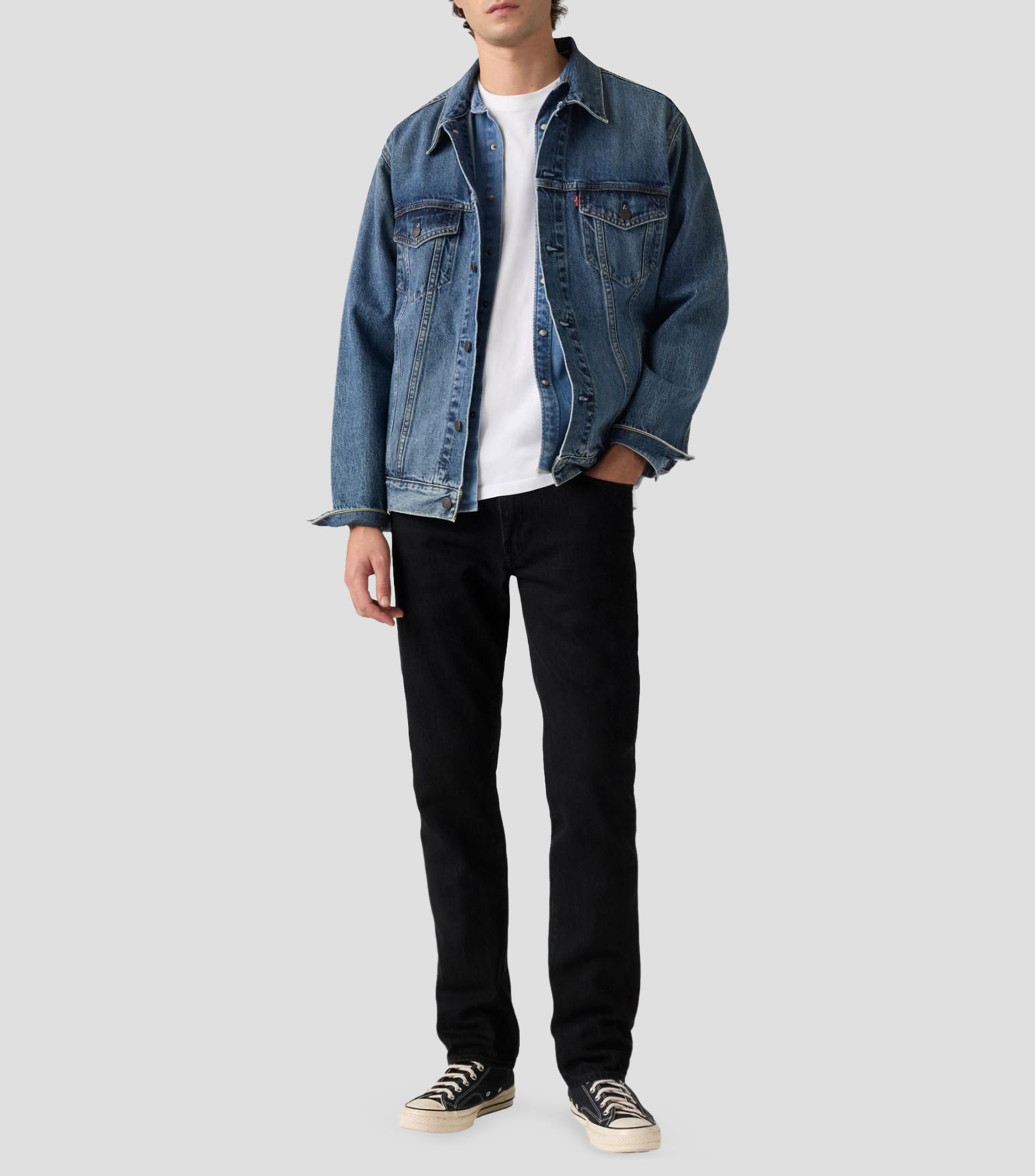 Jeans slim sólido Hombre