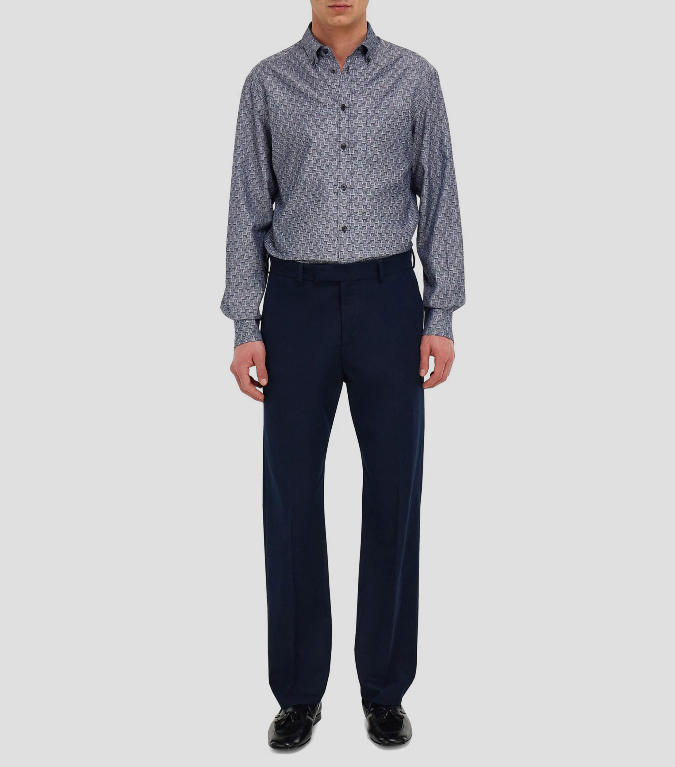 Camisa estampada manga larga Hombre