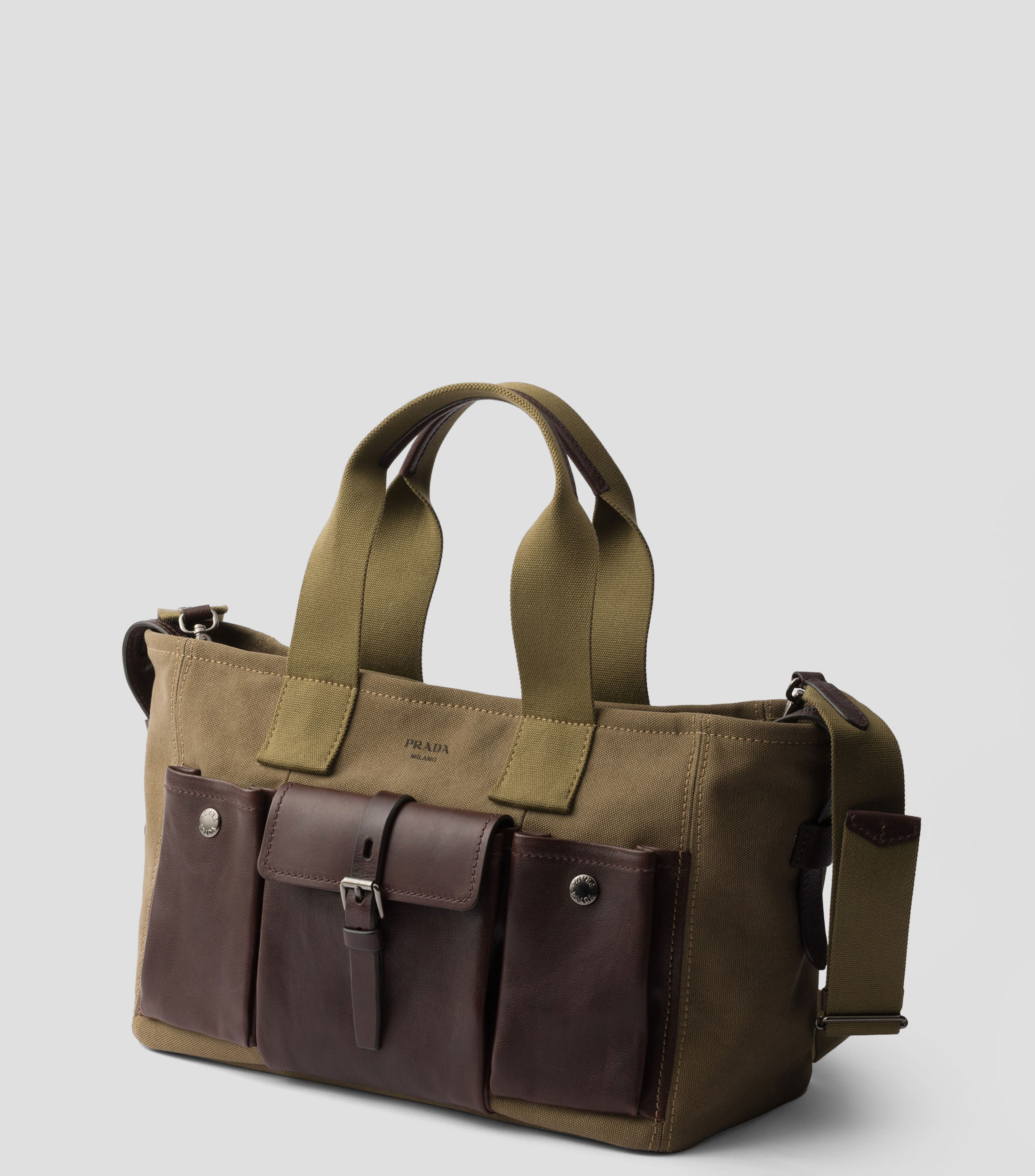 Bolsa Tote Verde Route con Bolsos en Piel, Mujer