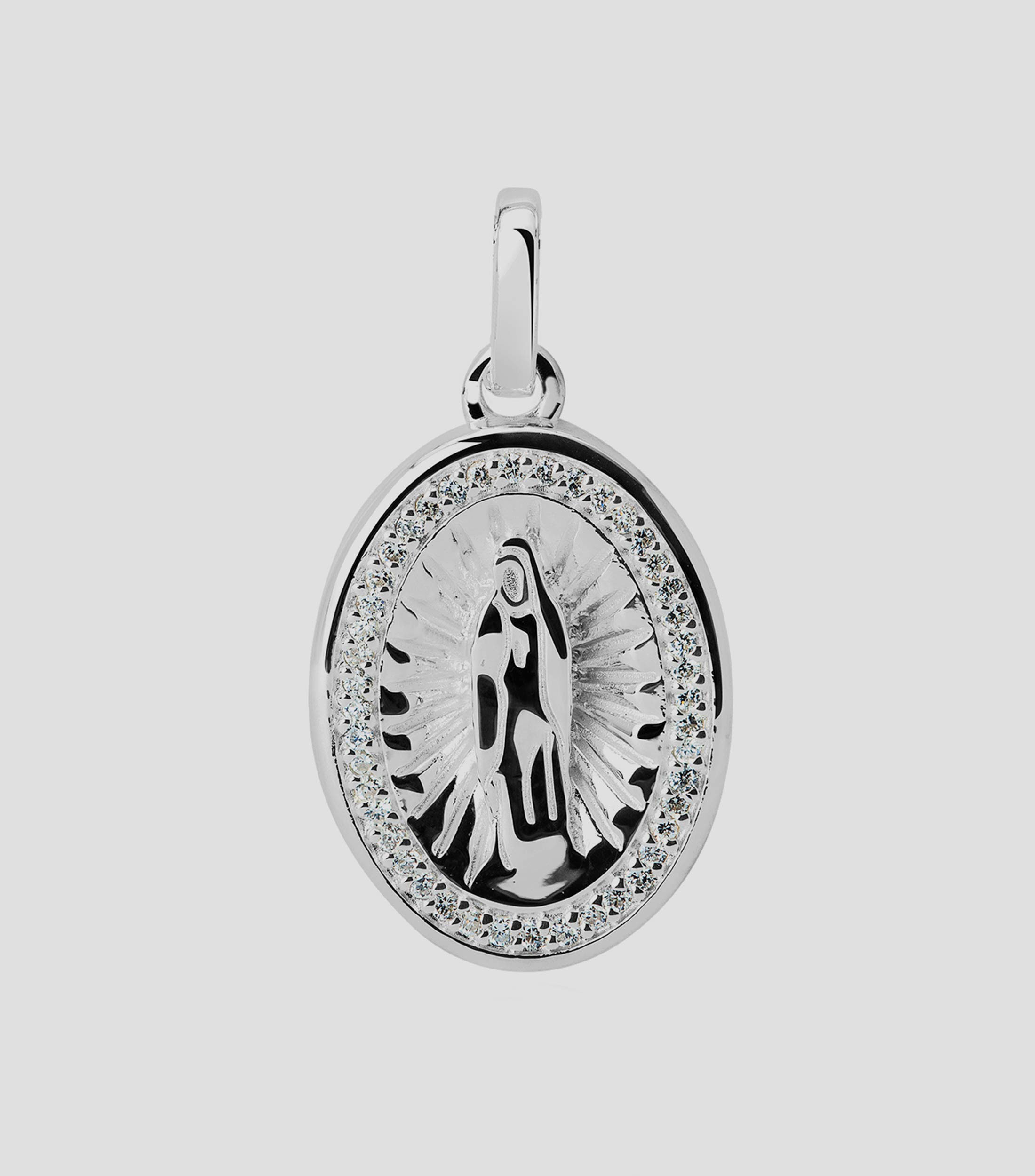 Charm en Plata Virgen de Guadalupe Diamantes Unisex