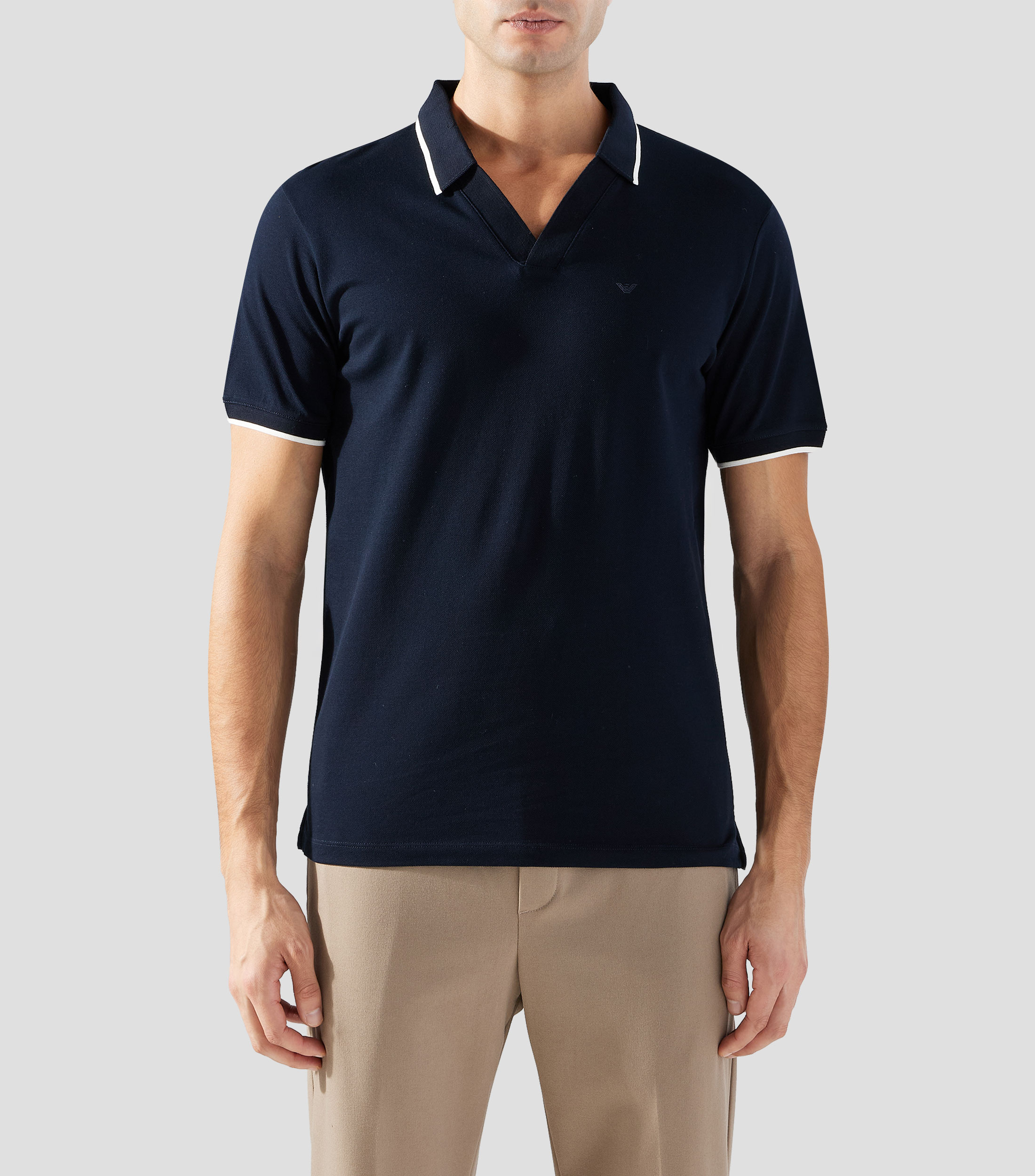 Playera tipo polo manga corta lisa Hombre