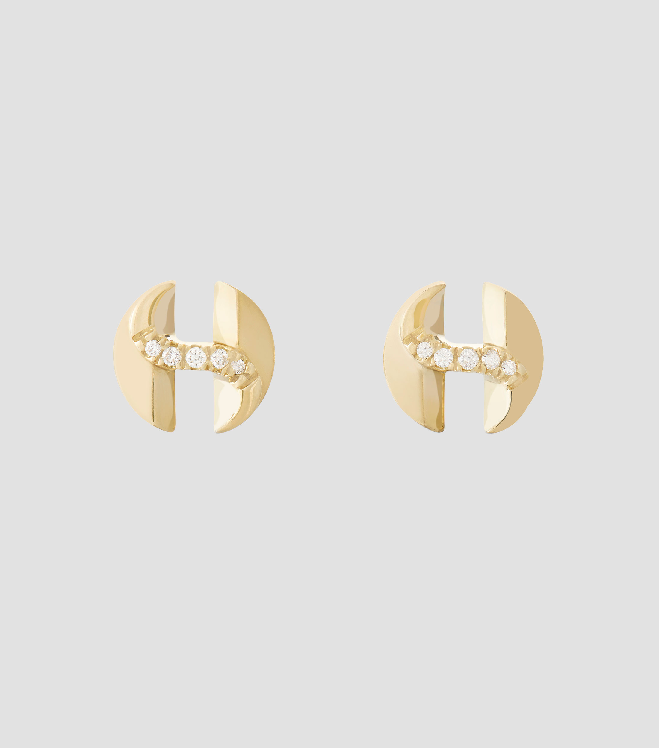 Aretes en oro amarillo de 18 kilates con diamantes Mujer