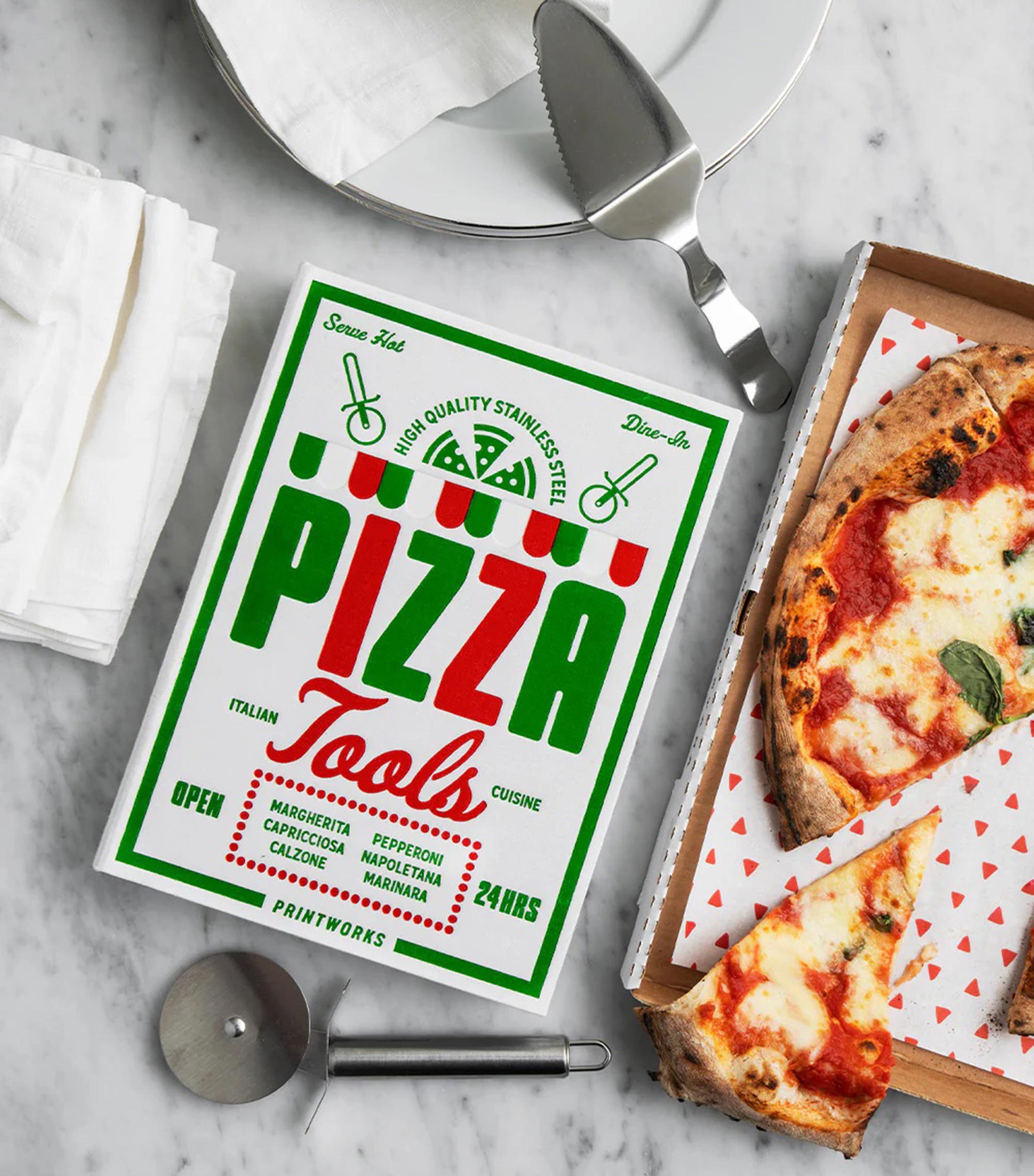 Set de utensilios para pizza Essentials plateado