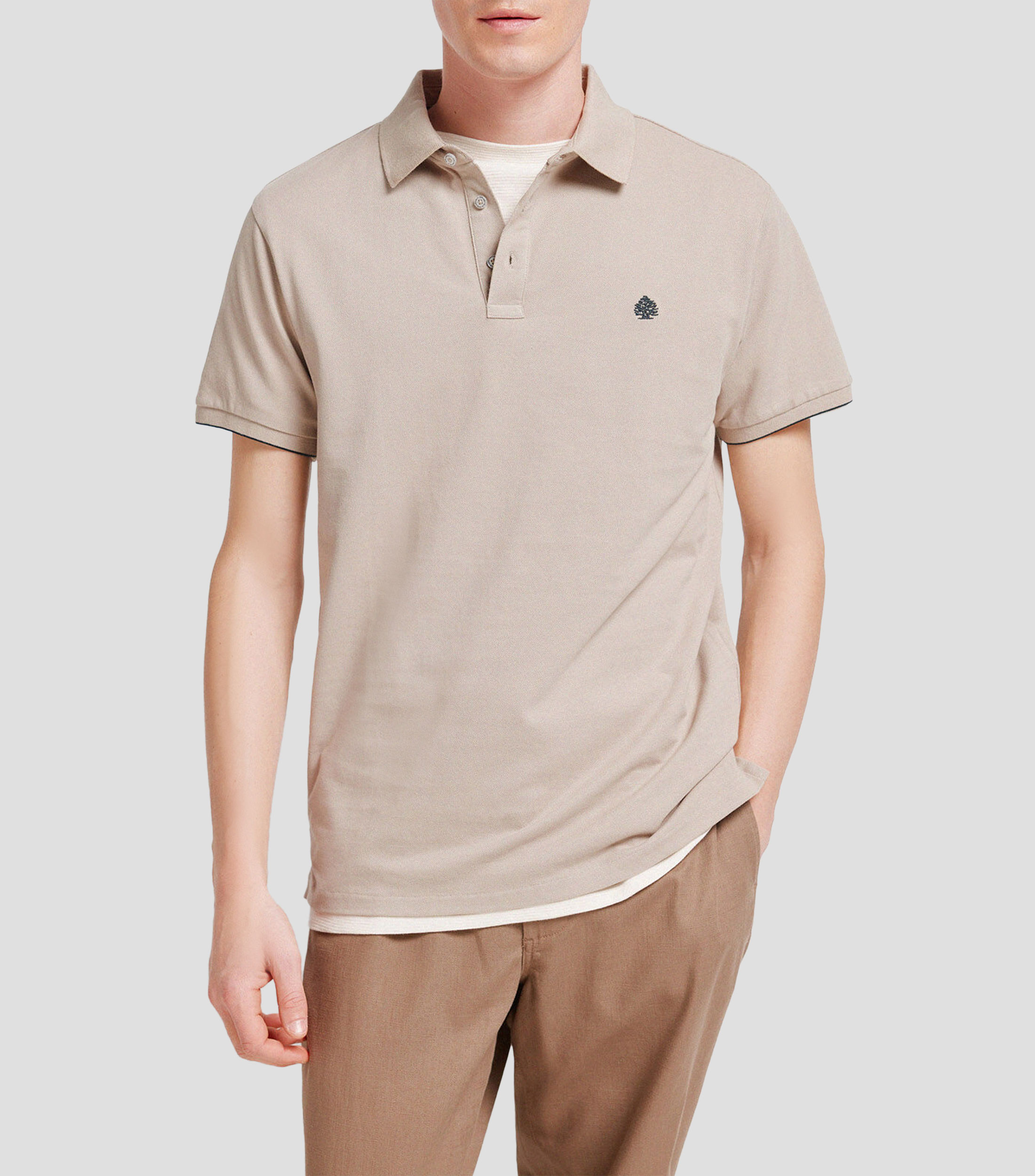 Playera tipo polo manga corta lisa Hombre