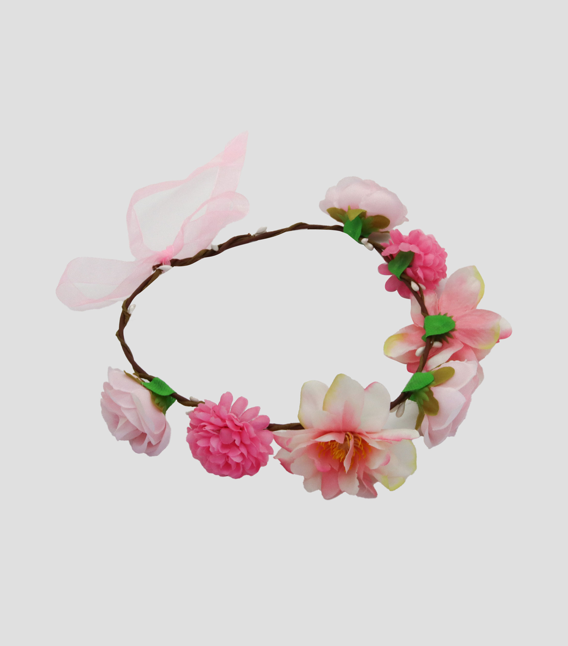 Diadema de fiesta con rosas en tono durazno Niña