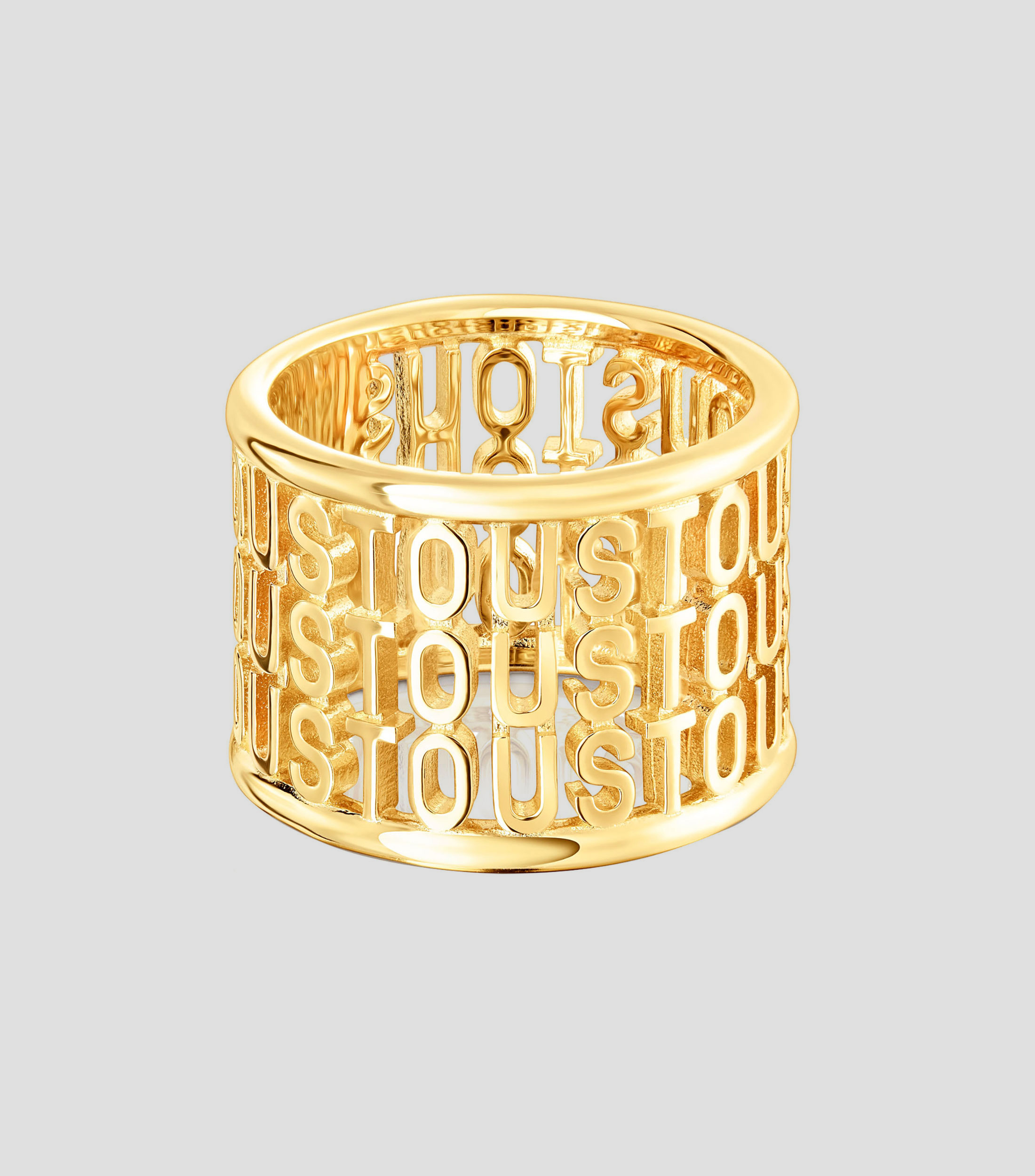 Anillo ancho en vermeil Mujer