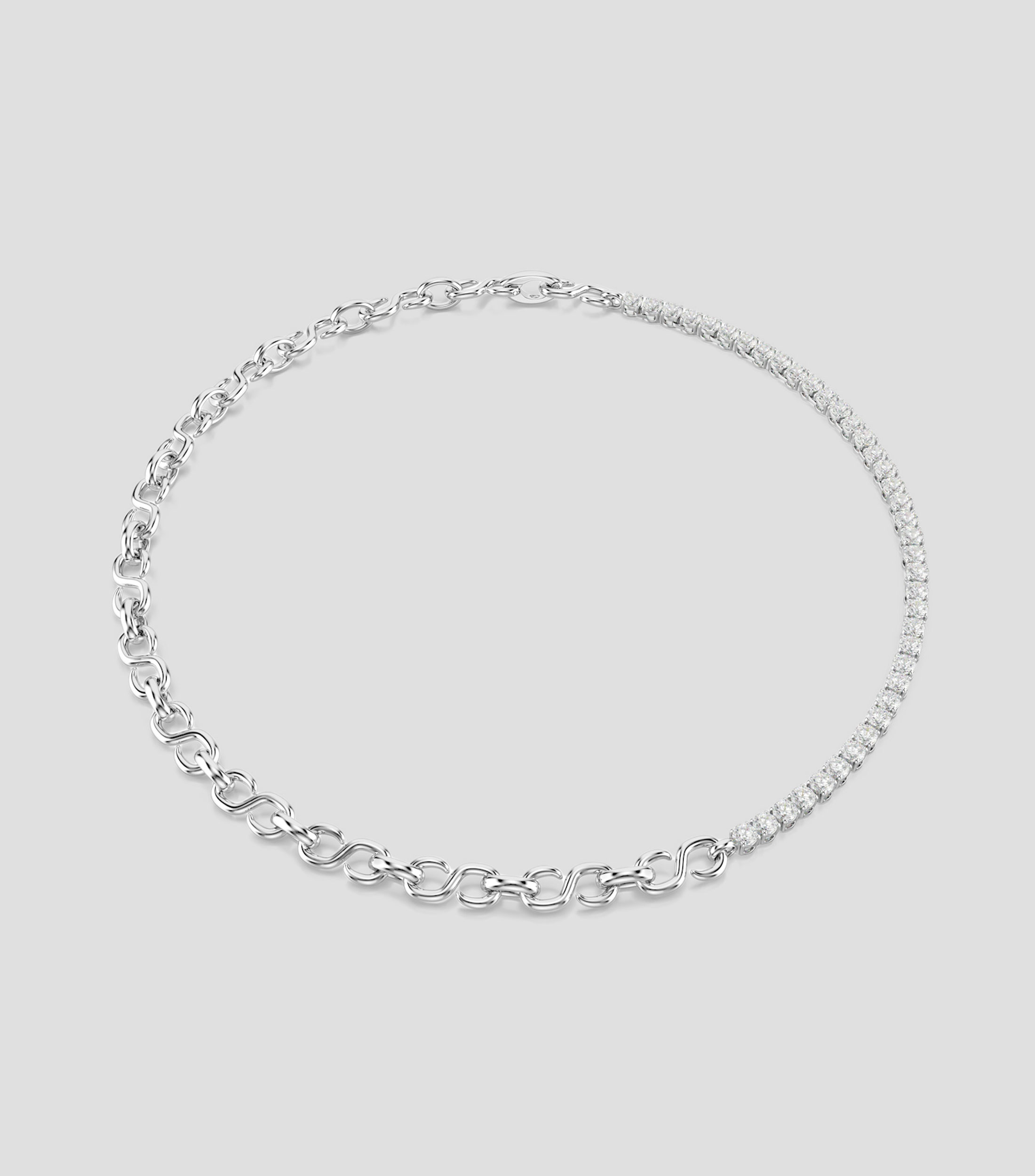 Collar de eslabón en S con cristales Matrix Mujer