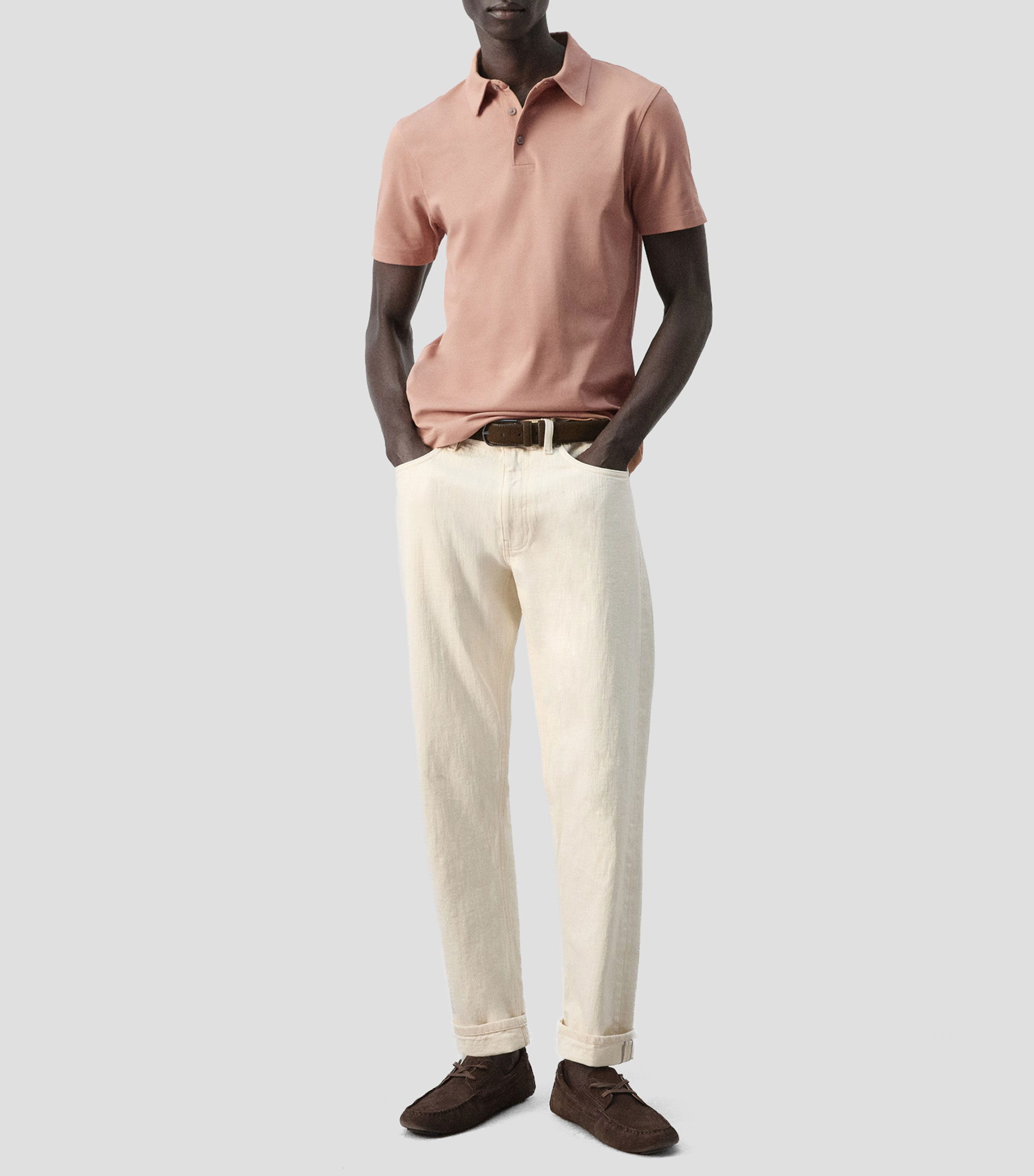 Playera polo manga corta lisa Hombre