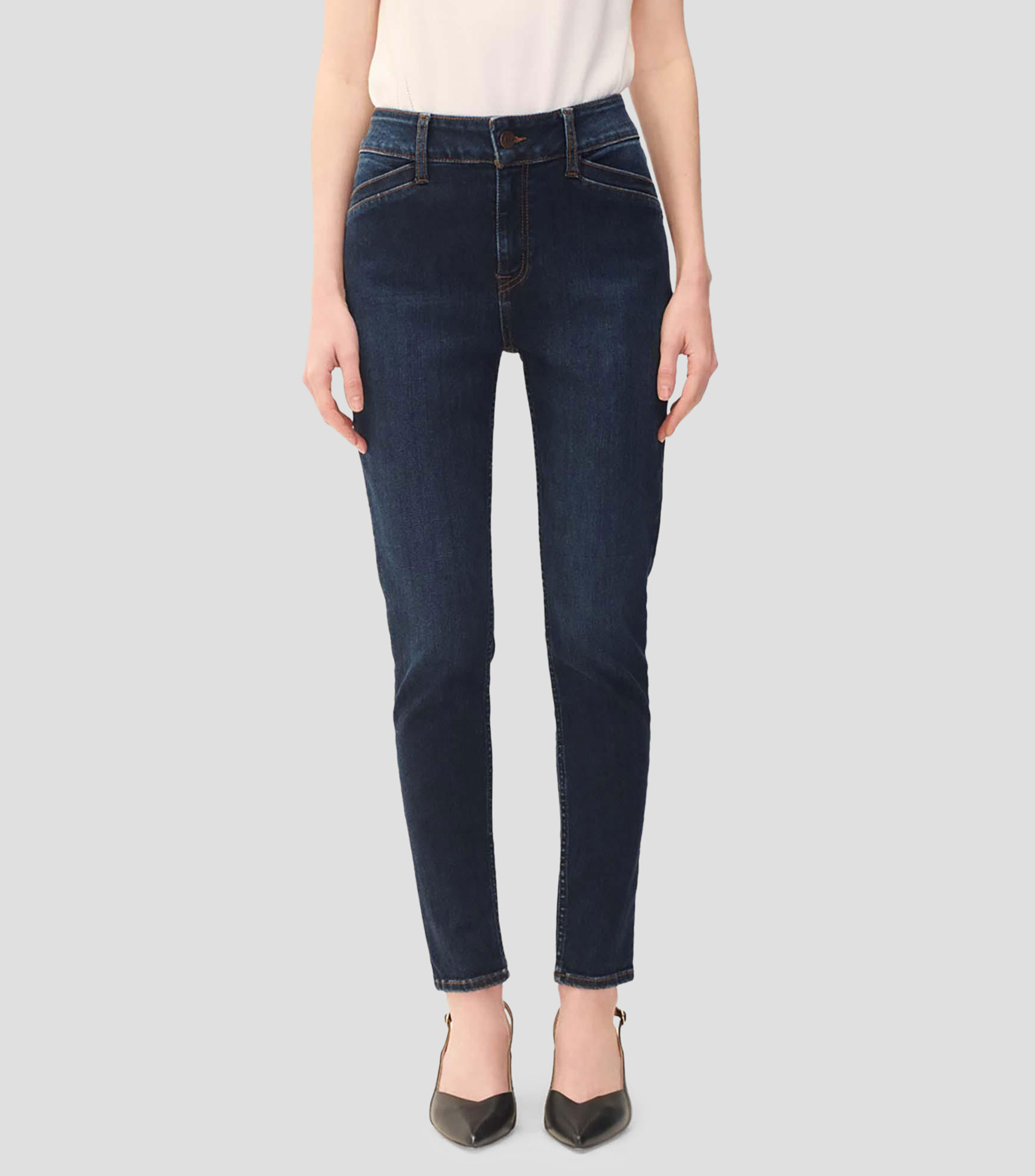 Jeans Skinny Tiro Medio Mujer