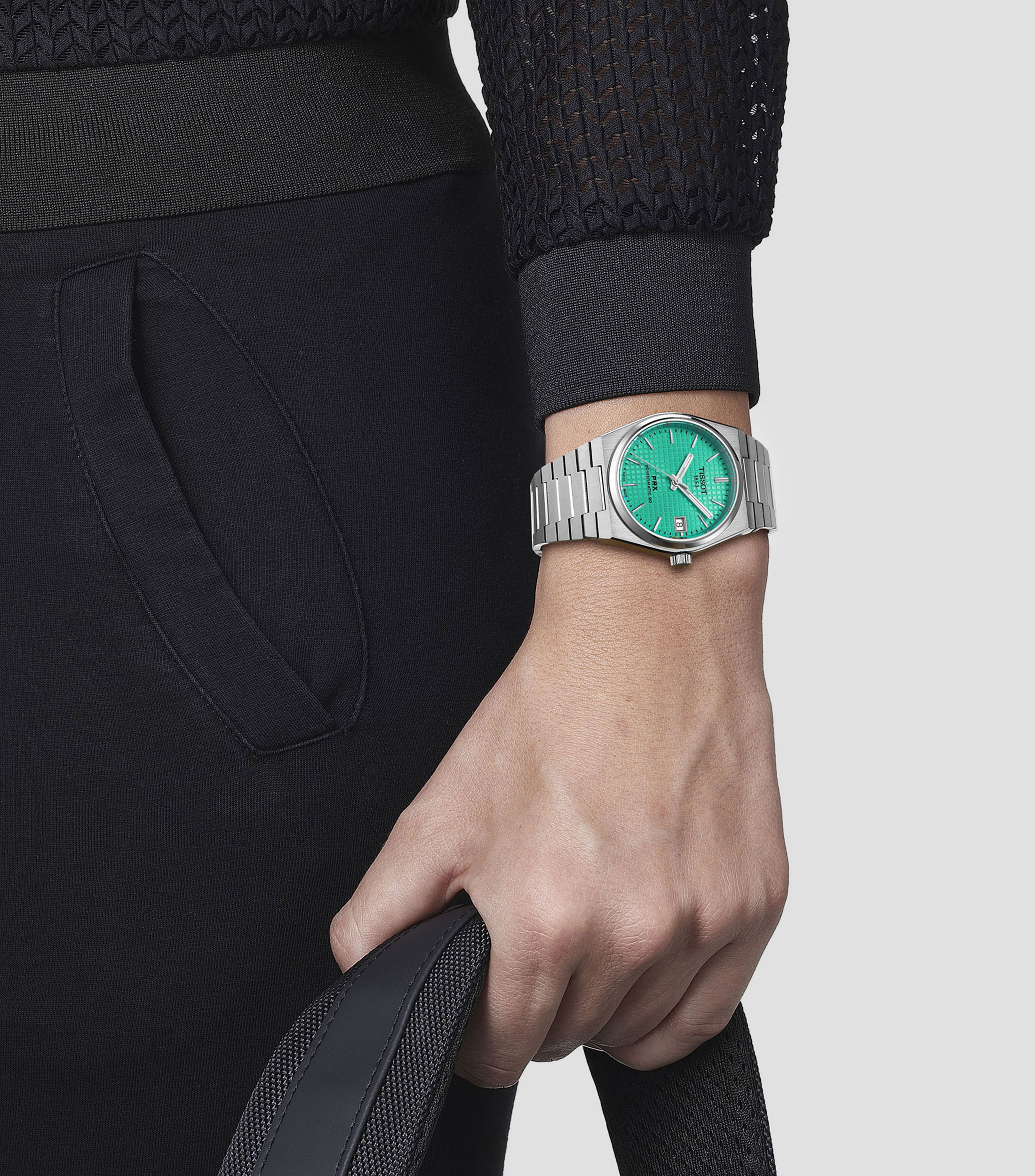 Reloj para Mujer PRX de vestir Verde, Plateado