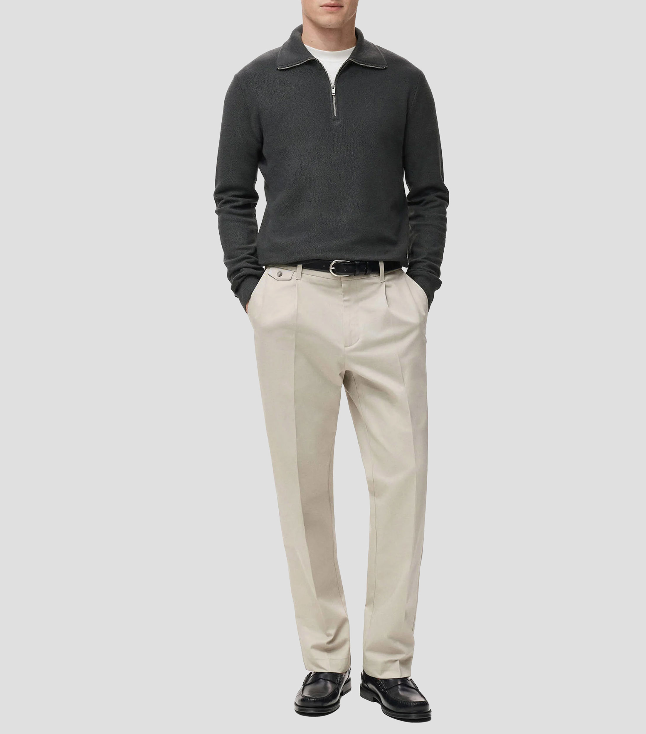 Suéter cuello camisero Hombre