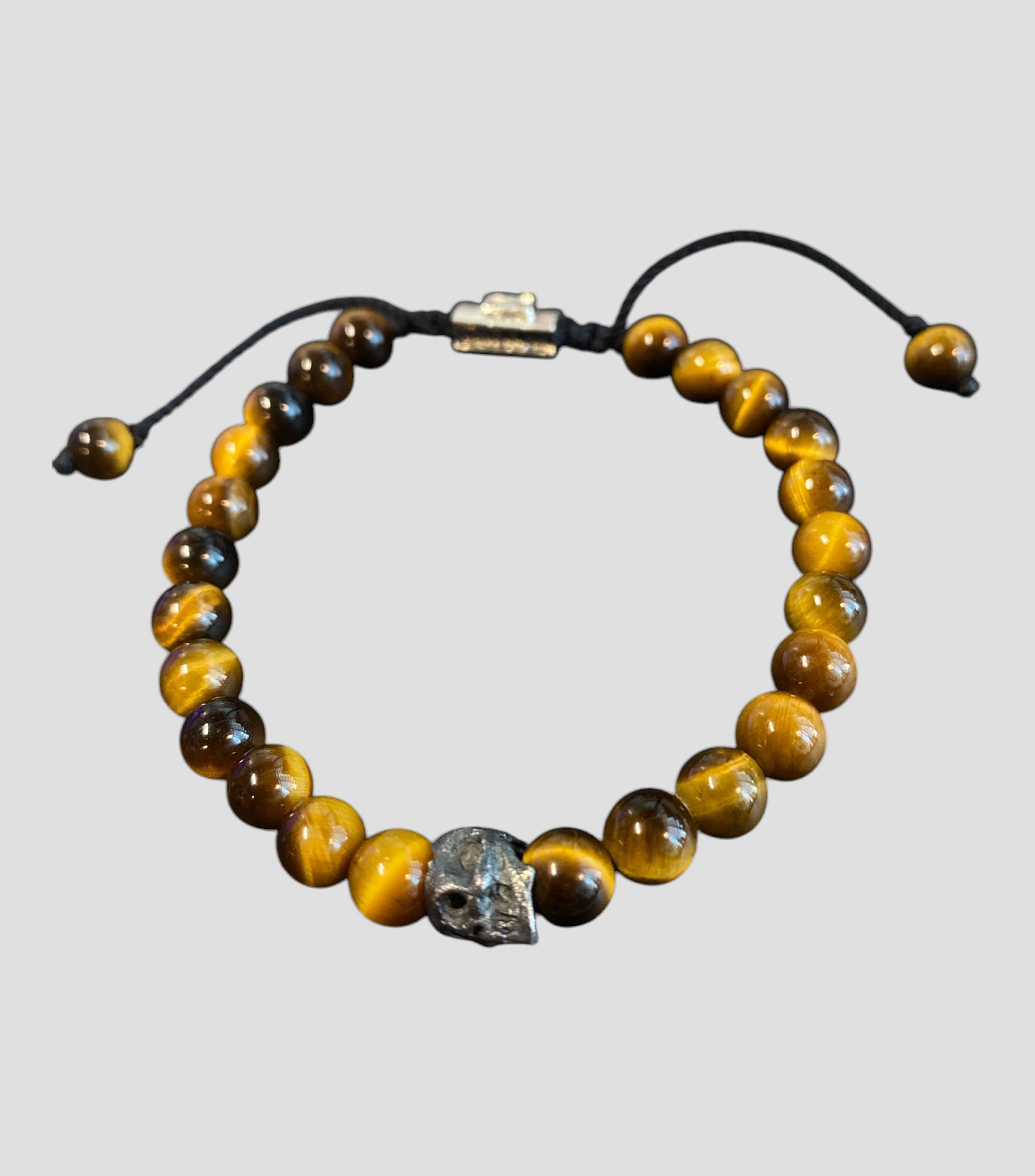 Pulsera One Skull Ojo de Tigre Hombre